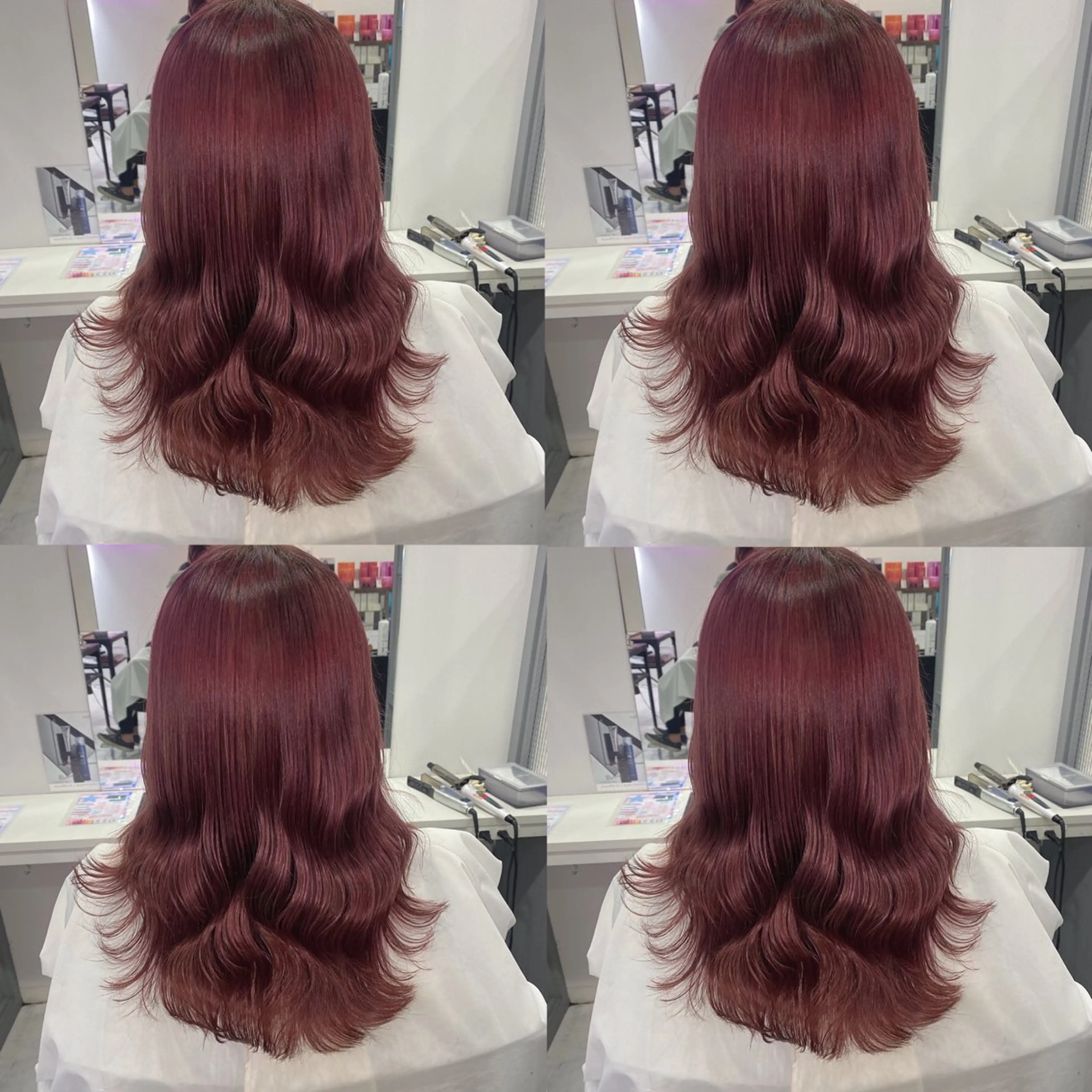 セミロング カラー ピンクカラー カット ヘアカラー 髪質改善×矯正🫧 韓国ヘアasamiのヘアスタイル