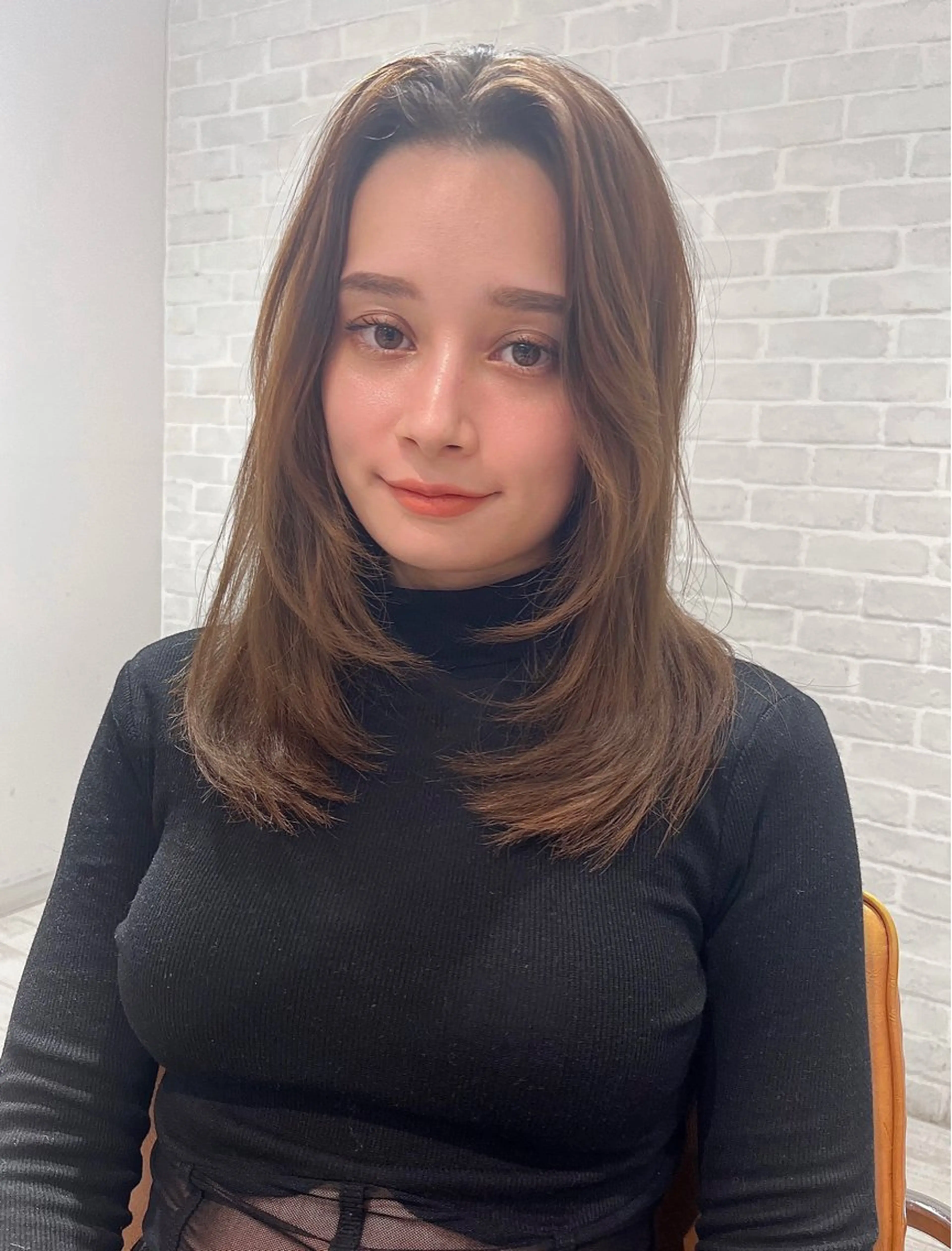 セミロング カラー ベージュカラー ブラウンカラー ブラウンベージュ レイヤーカット カット ヘアカラー トリートメント 【韓国ヘア×透明感 カラー】笹谷 莉未のヘアスタイル