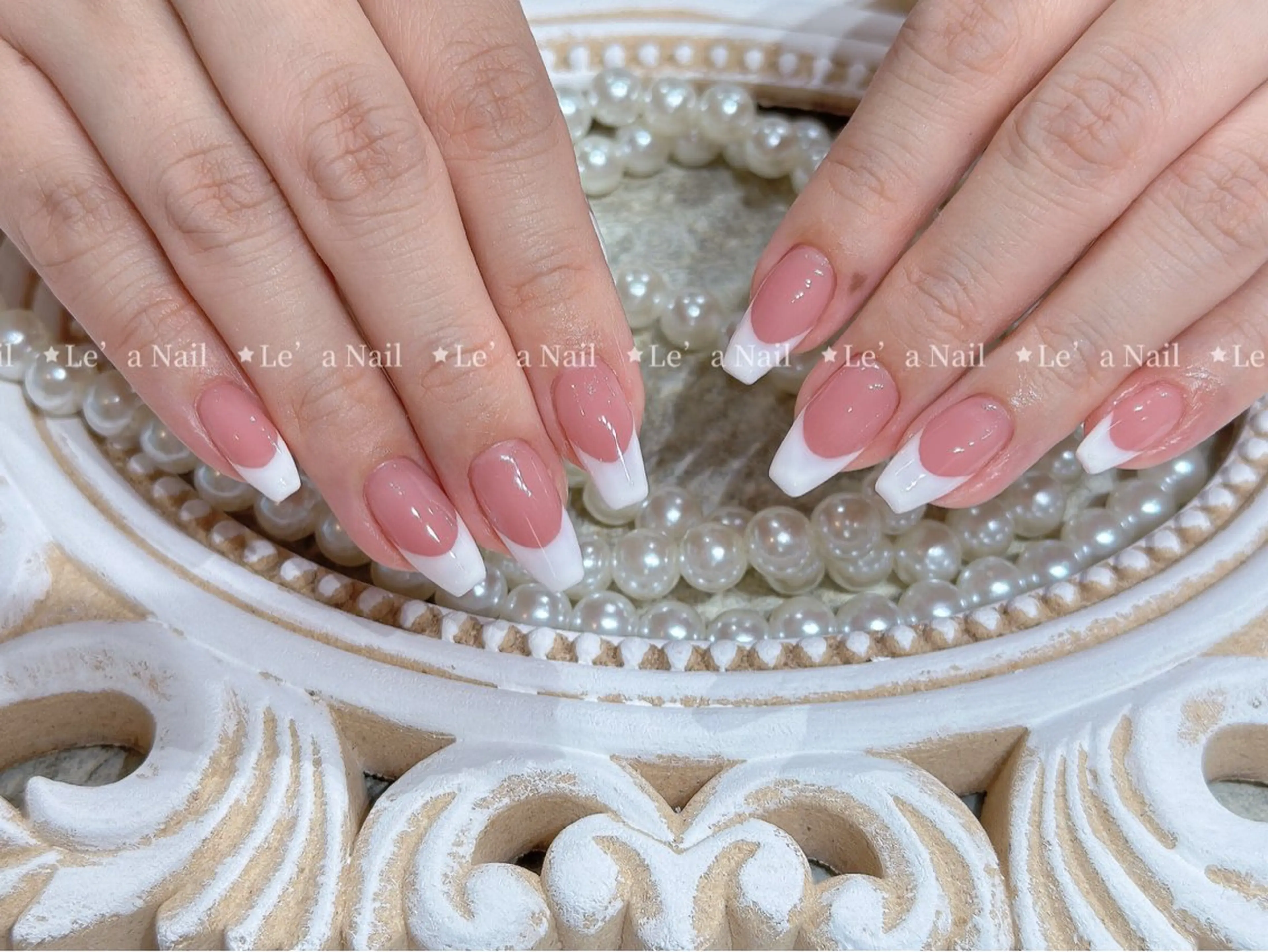 【チップ長さだし】フレンチネイル♪¥11980の写真