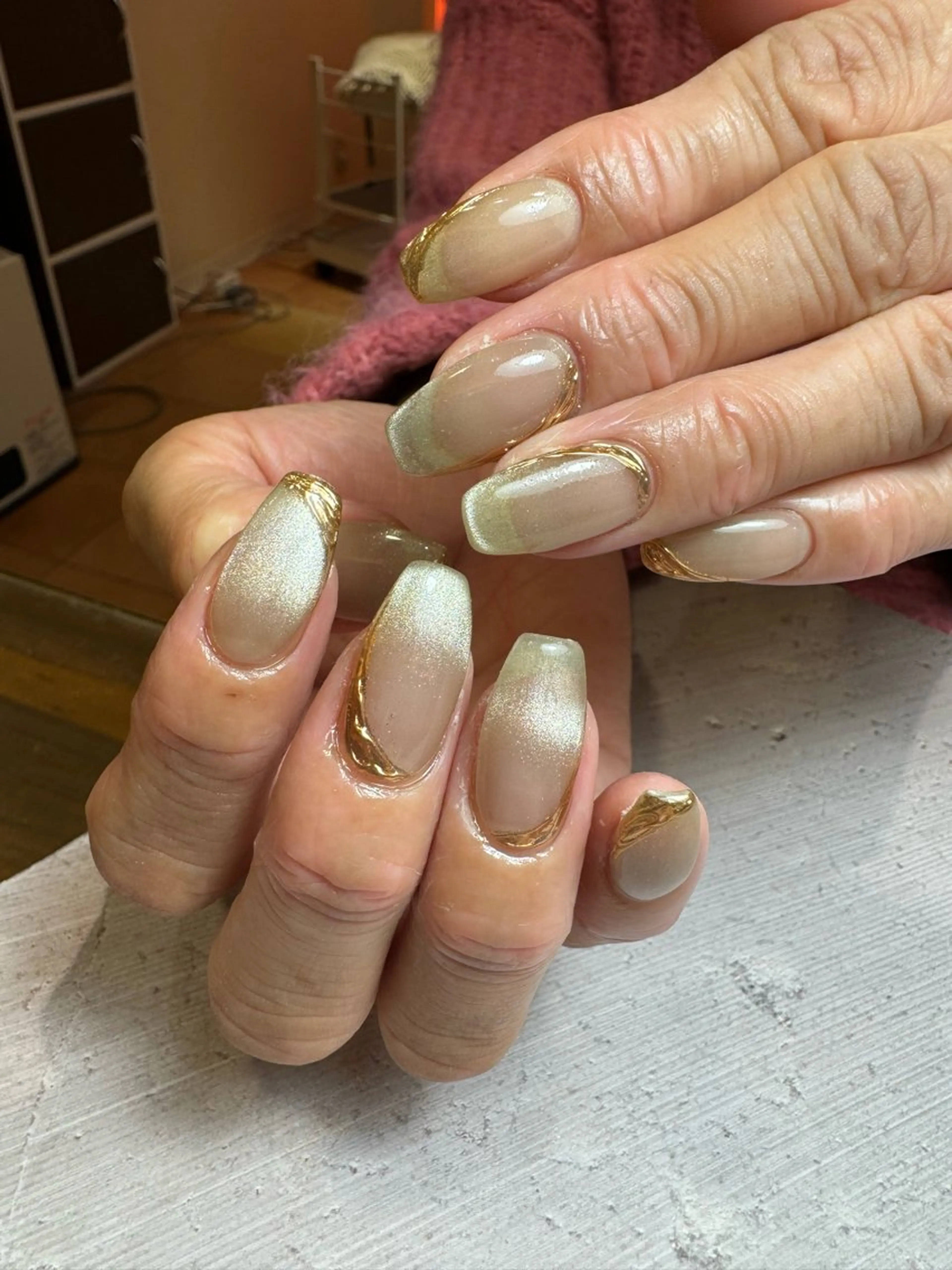 ネイル ミラーネイル ハンドネイル nail&eyelash mate所属・京都/東向日/桂 ayumiのネイルデザイン