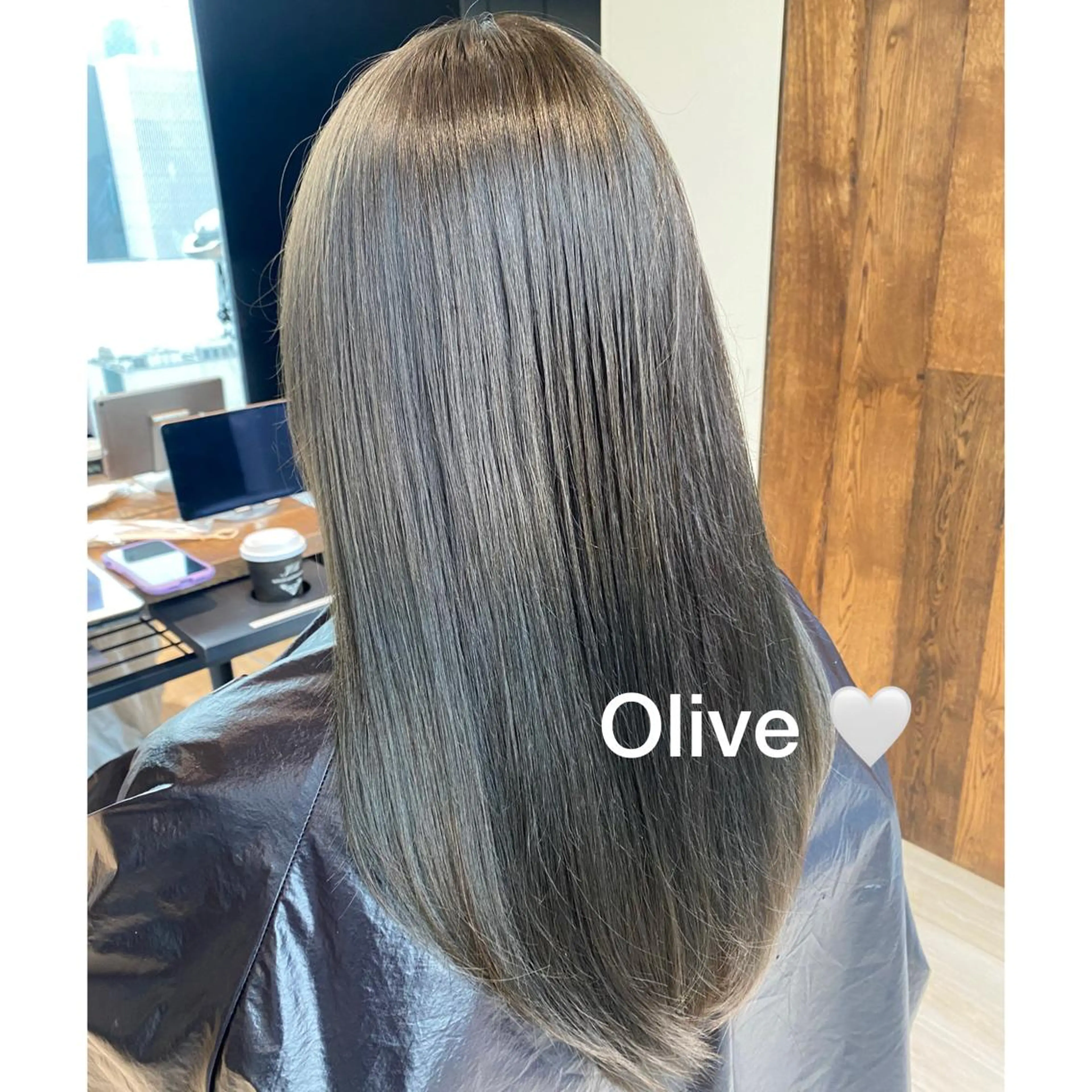 セミロング カラー オリーブカラー ヘアカラー トリートメント 🍼顔周りカット/ レイヤー/小川華奈のヘアスタイル