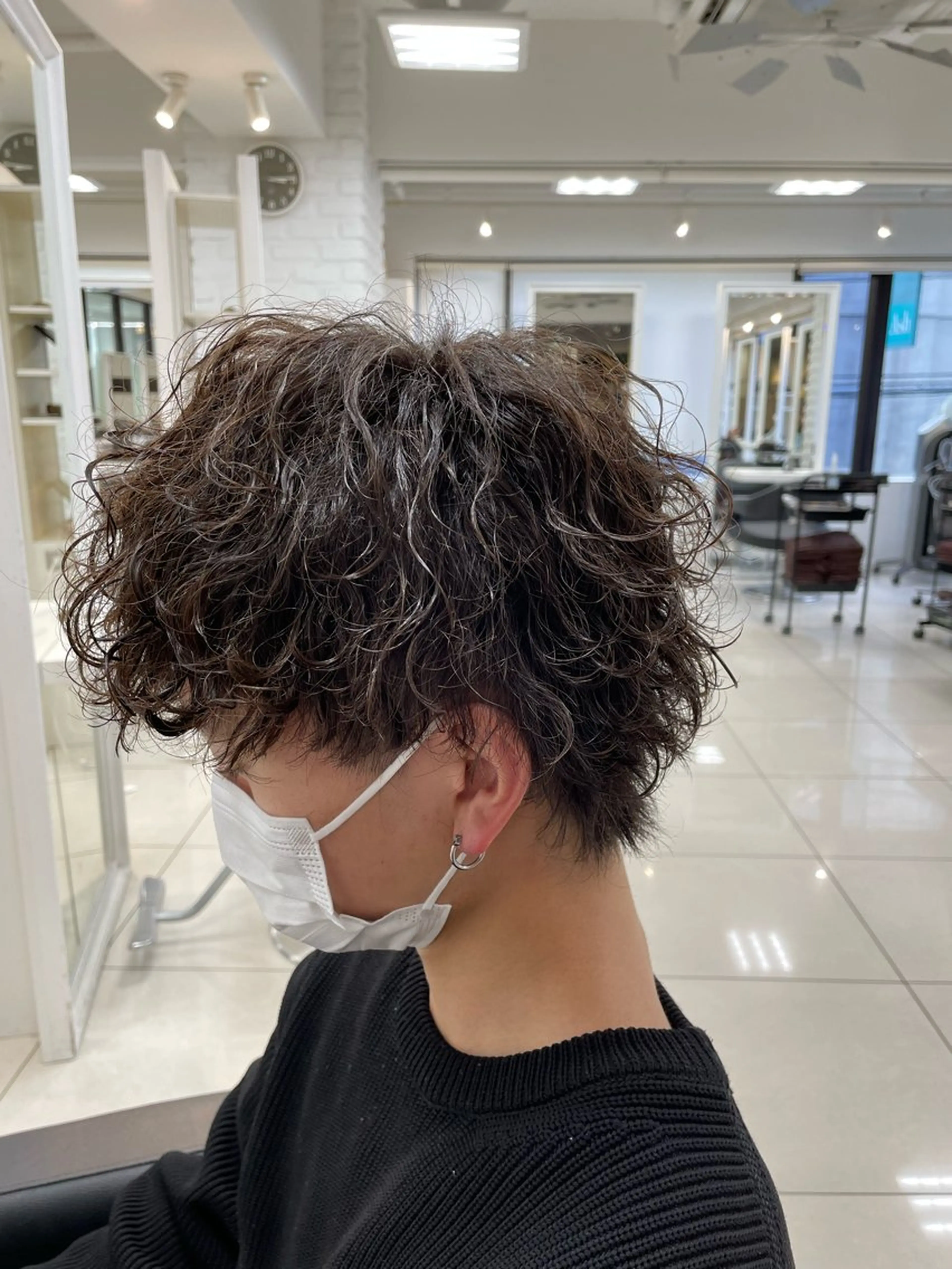 ショート パーマ 【シャドウパーマ センターパート】義心のヘアスタイル