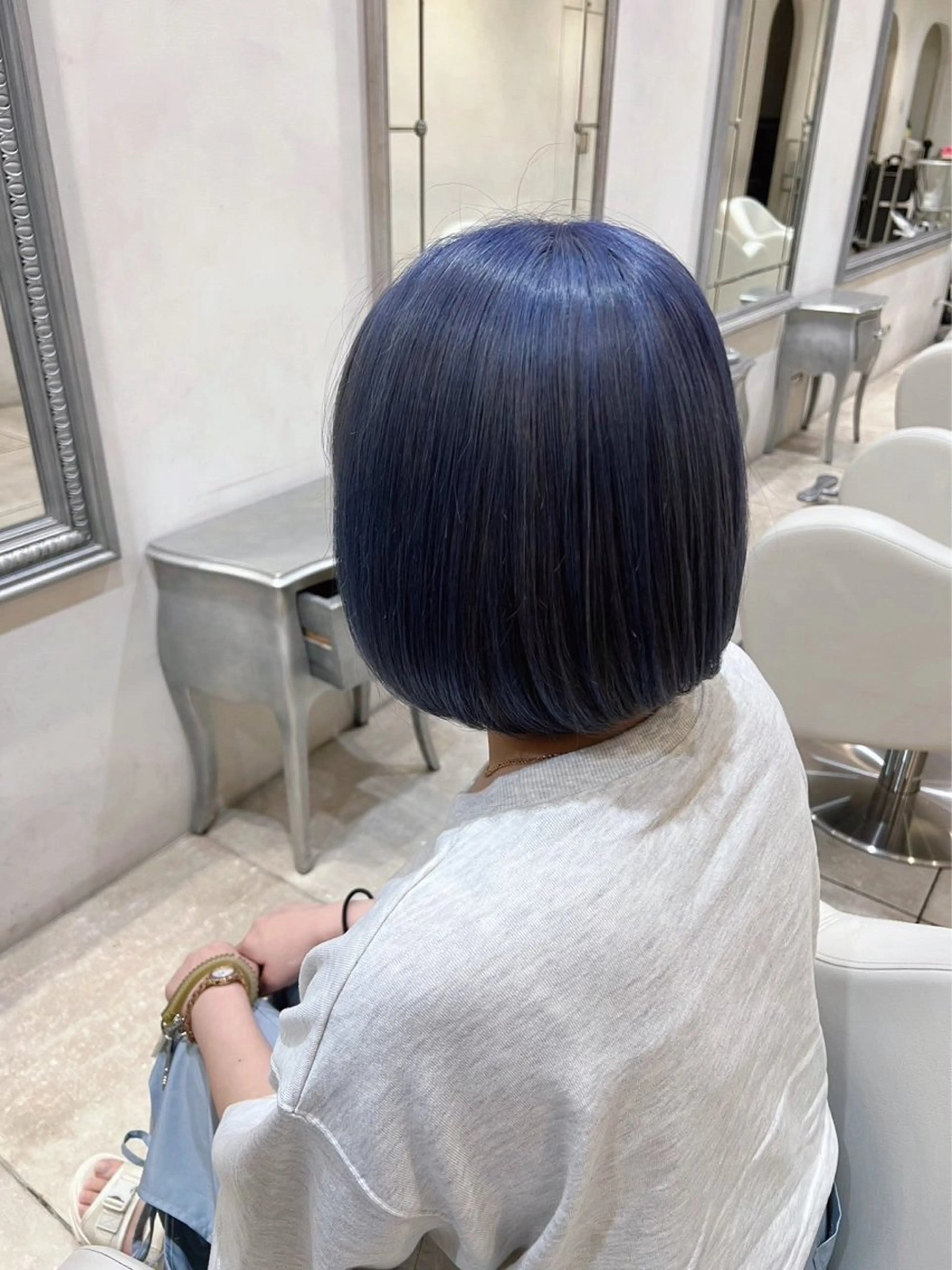 カラー ブルーカラー ネイビーカラー ヘアカラー 地毛風ストレート/ ケアカラー/セキネのヘアスタイル