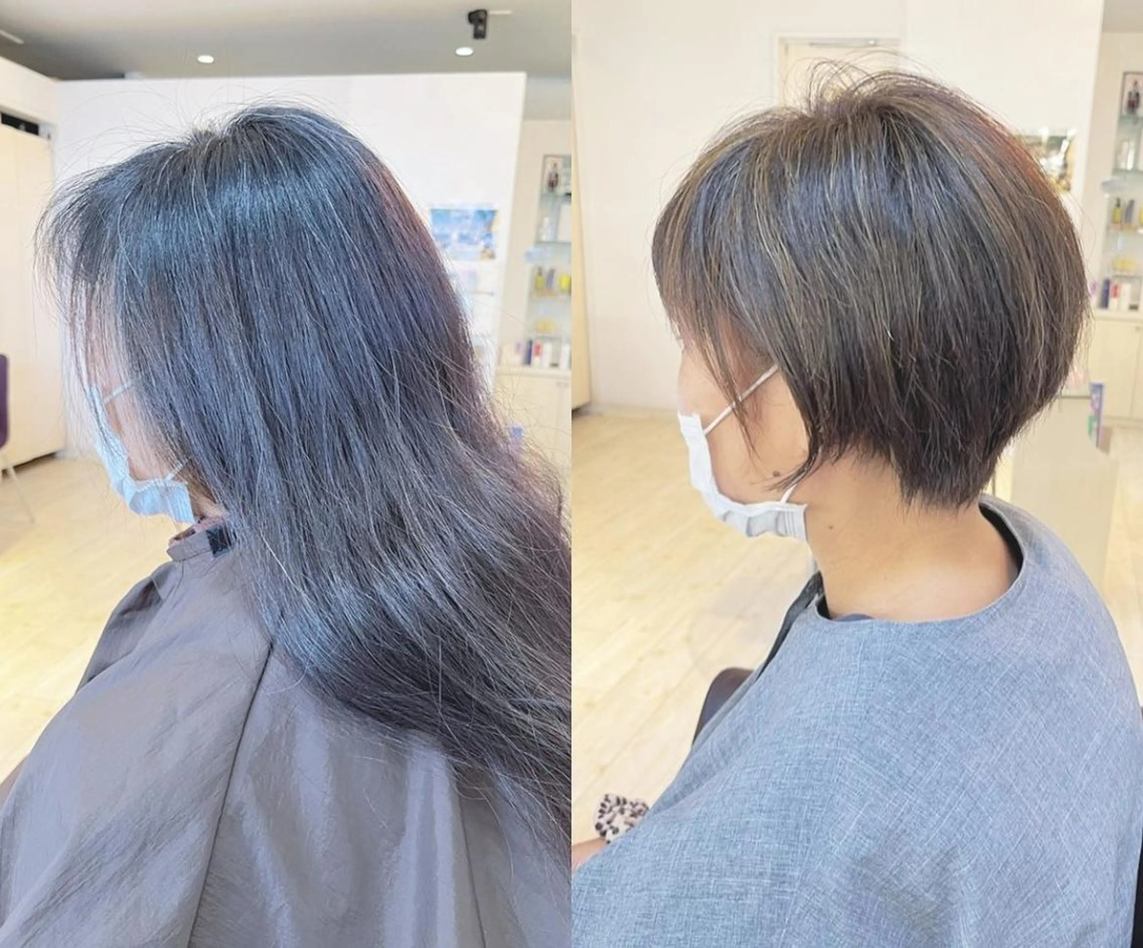 ショート カラー ショートボブ 丸みショート グレージュ ハイライトカラー ボブ favorite b Charmeのヘアスタイル