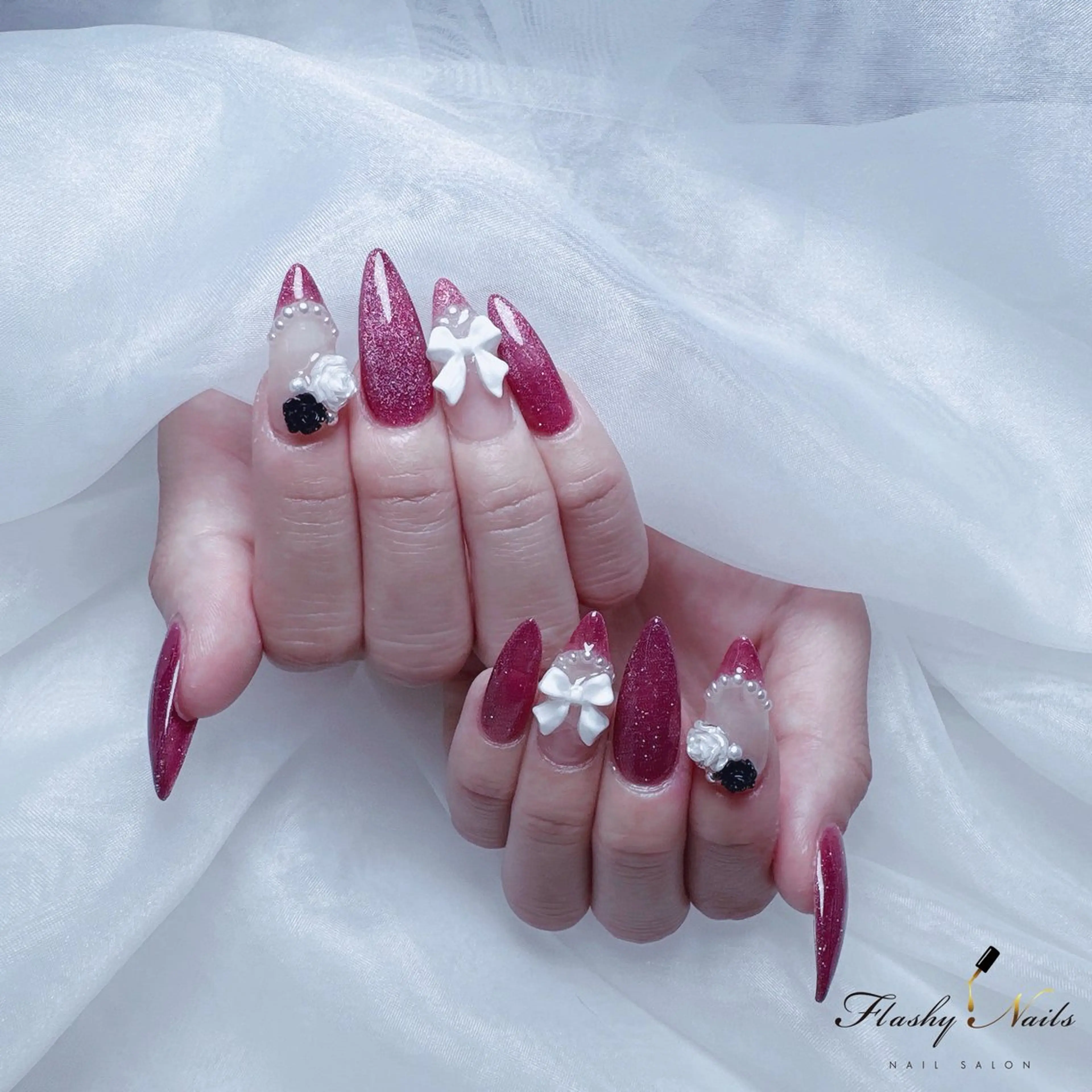 ネイル アートネイル 長さ出し Flashy Nailsのネイルデザイン