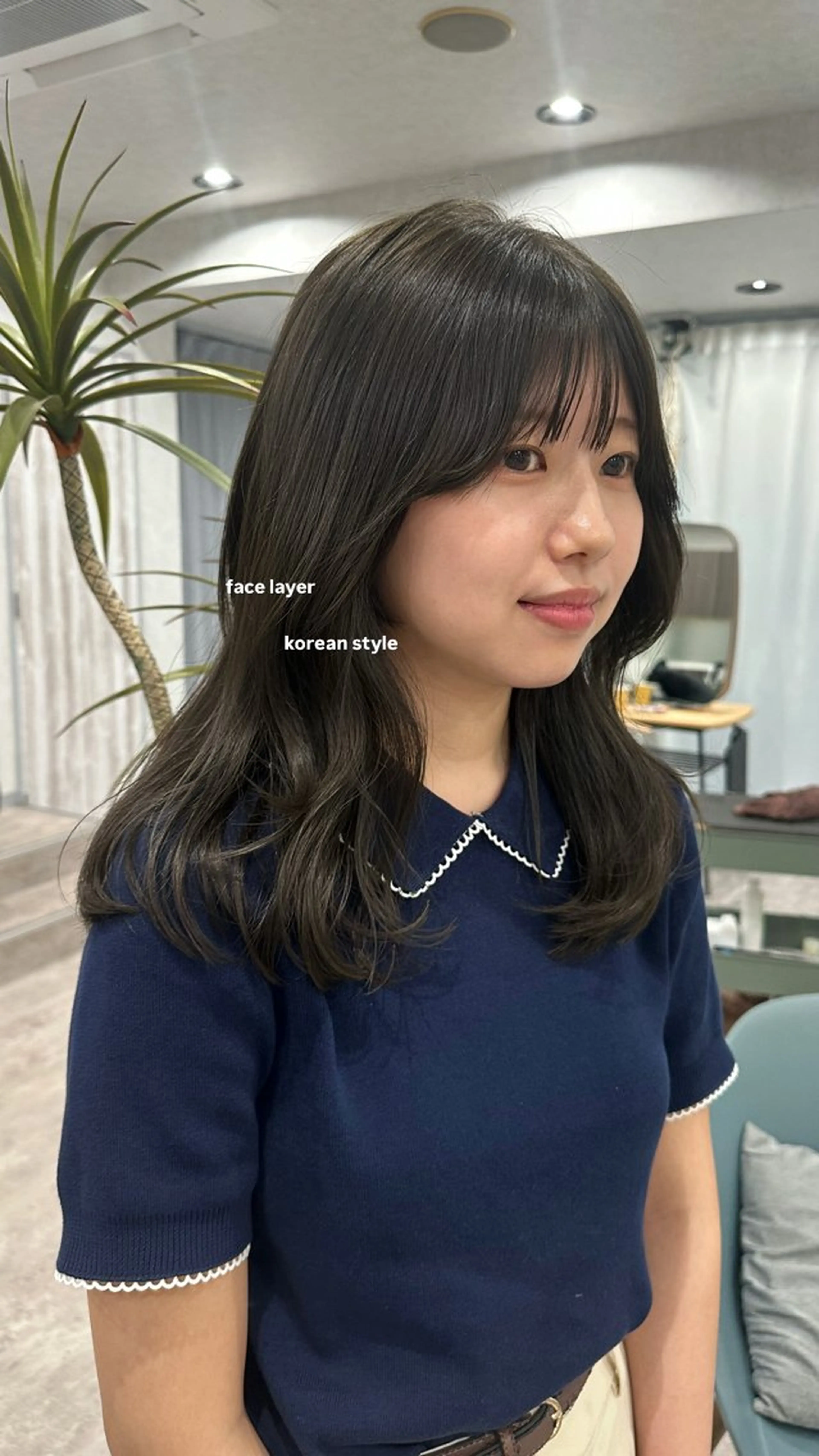 セミロング カラー カット ヘアカラー トリートメント v-lab studio所属・韓国レイヤーカット/ 艶カラー/ noaのヘアスタイル