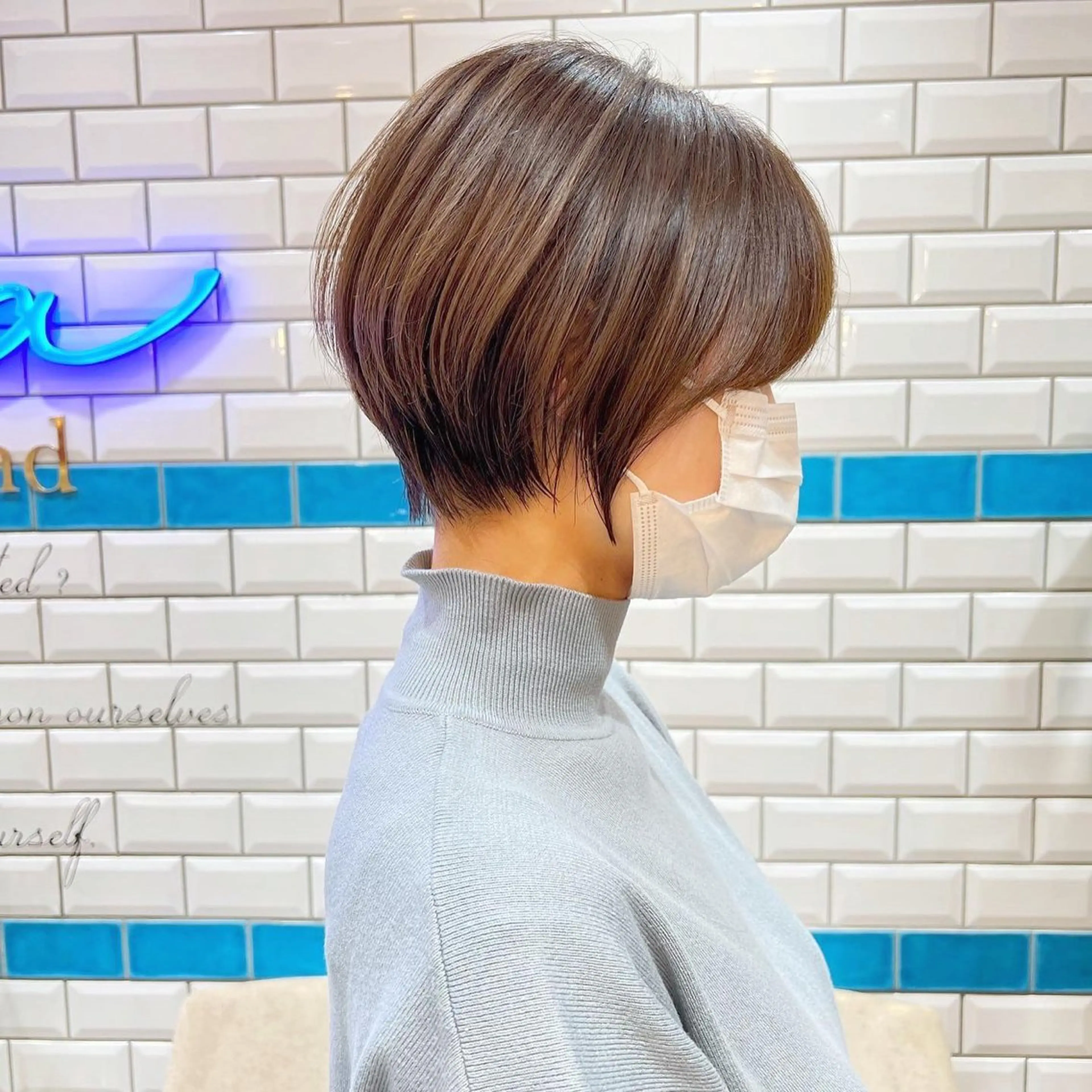 ショート カラー パーマ ショートヘア ハッシュカット/顔 まわりカットリョウヤのヘアスタイル