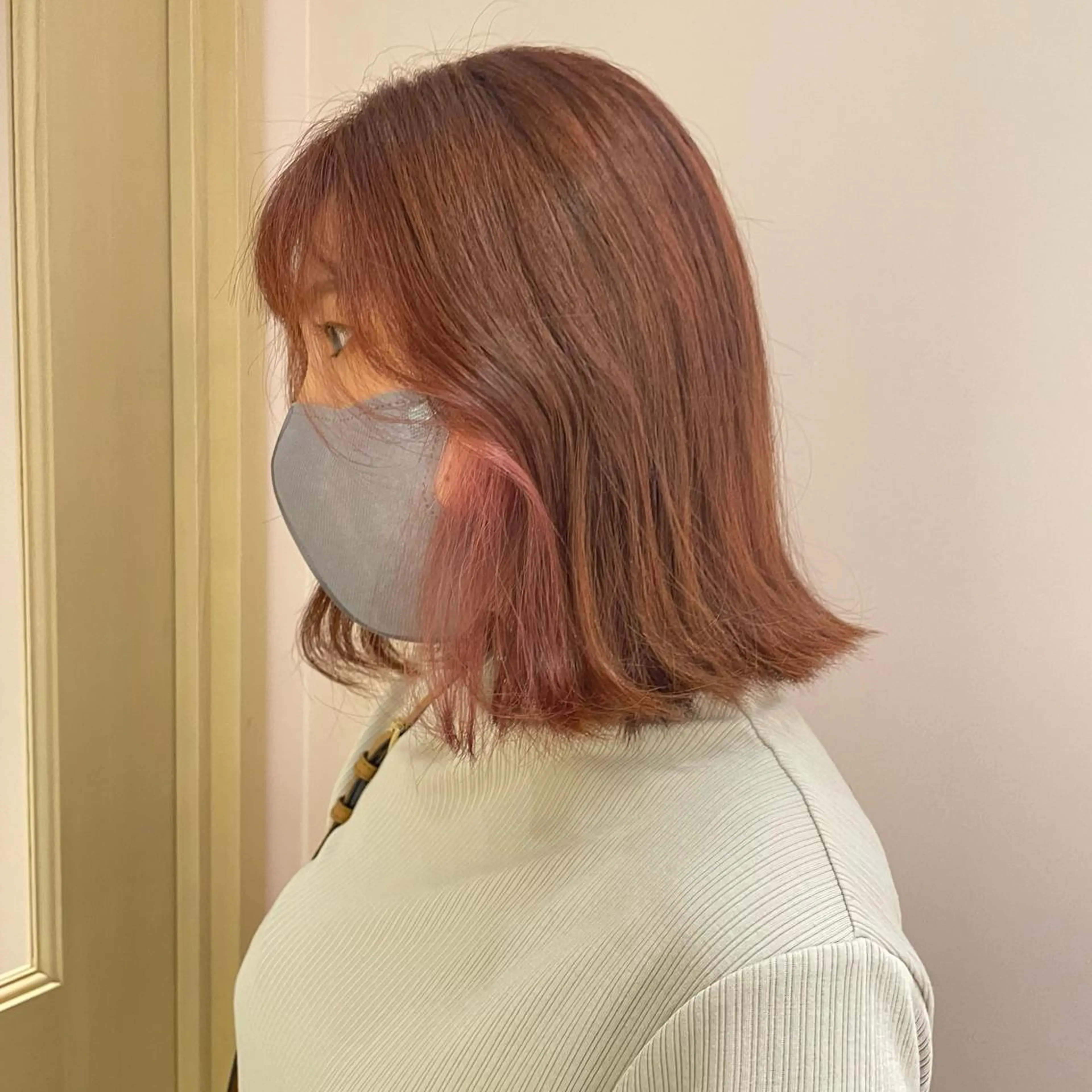 ショート ピンクブラウン 髪質改善 トリートメント ヘアカラー トリートメント ヘッドスパ マホ/日吉/髪質改善 /レイヤー/ガーリーのヘアスタイル