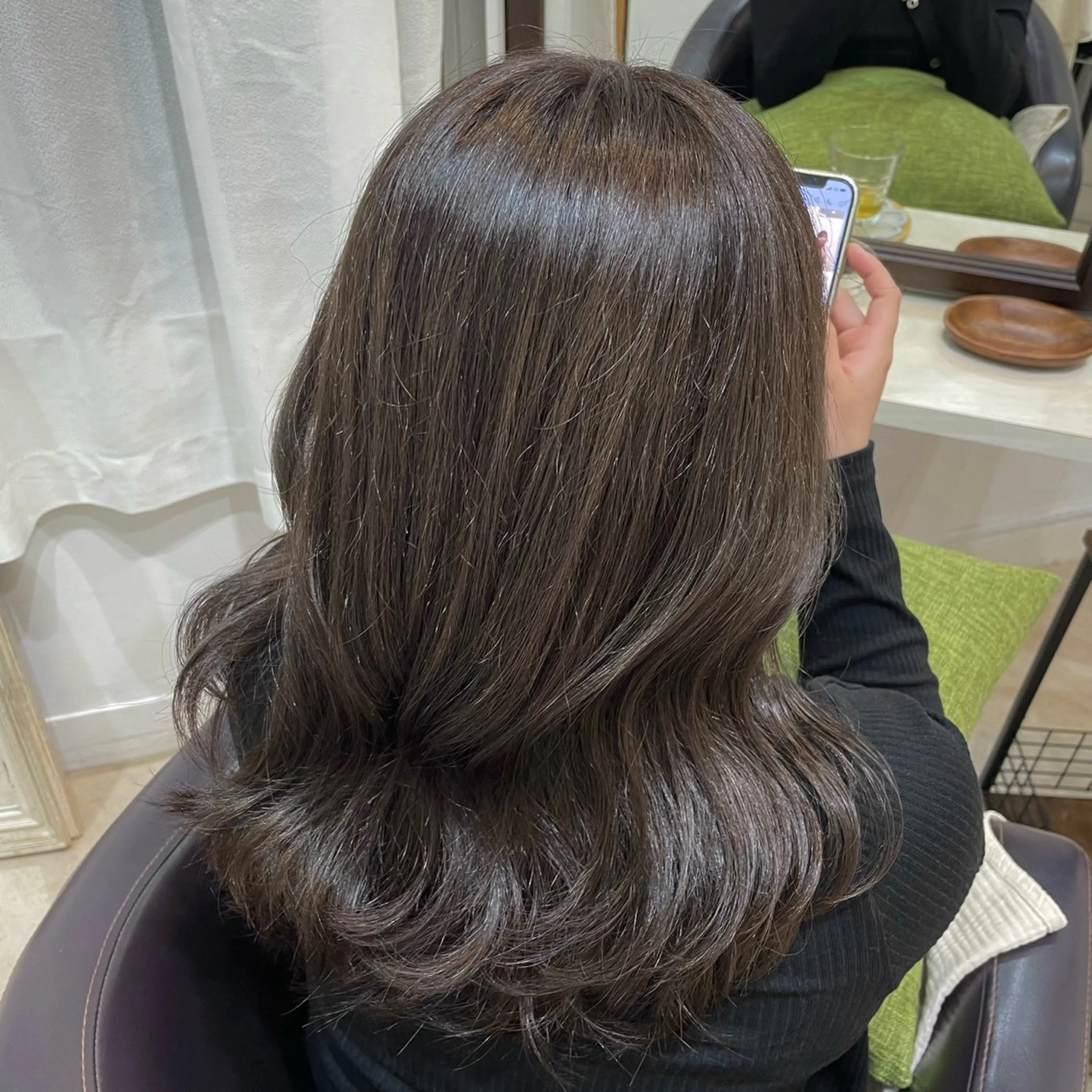 セミロング カラー 透明感カラー グレージュ 🫧arisa🫧 レイヤー/アレンジのヘアスタイル