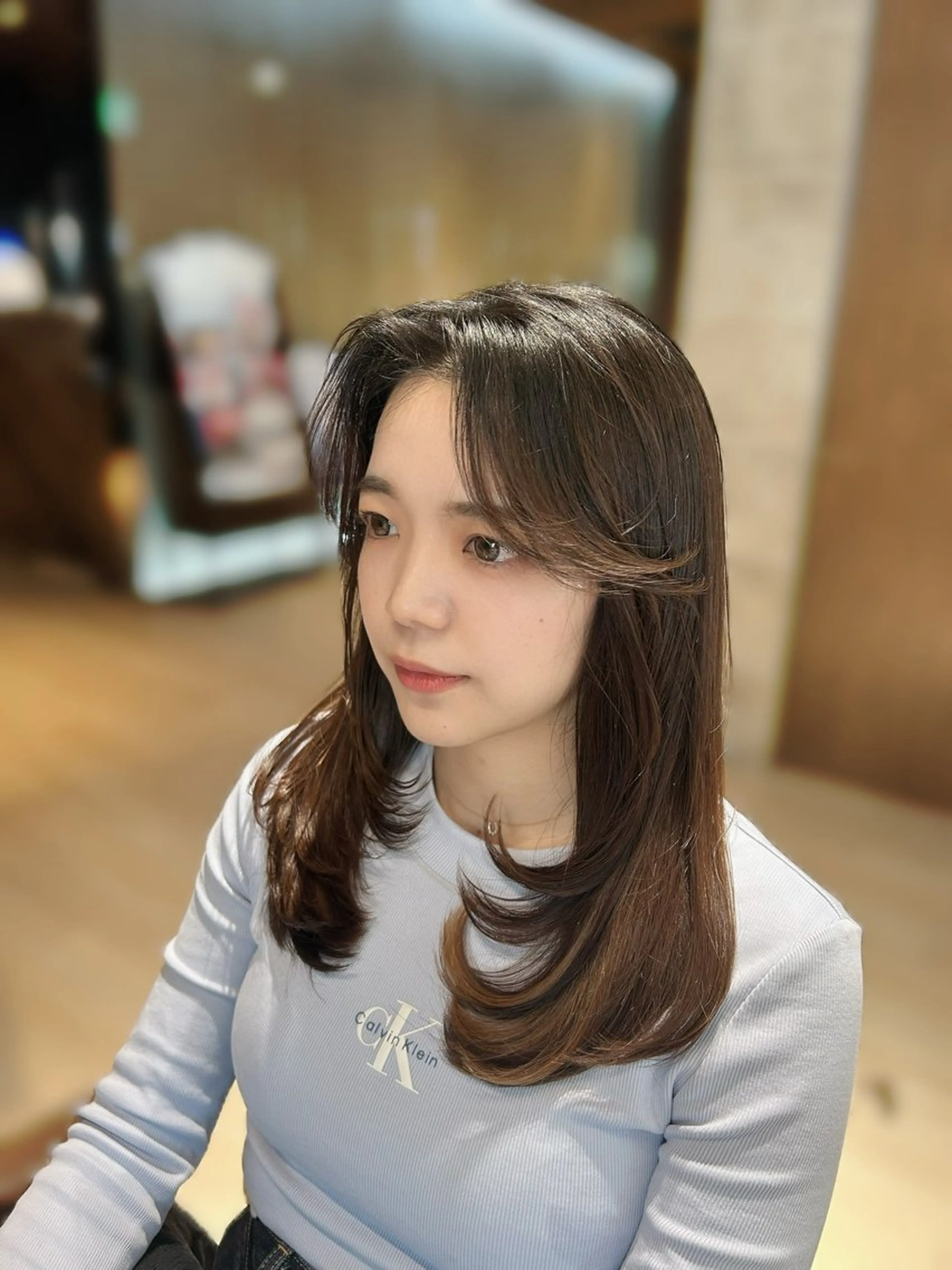 ロング カット ヘアカラー トリートメント 🎀大竹美侑／顔まわ りカット／レイヤーのヘアスタイル