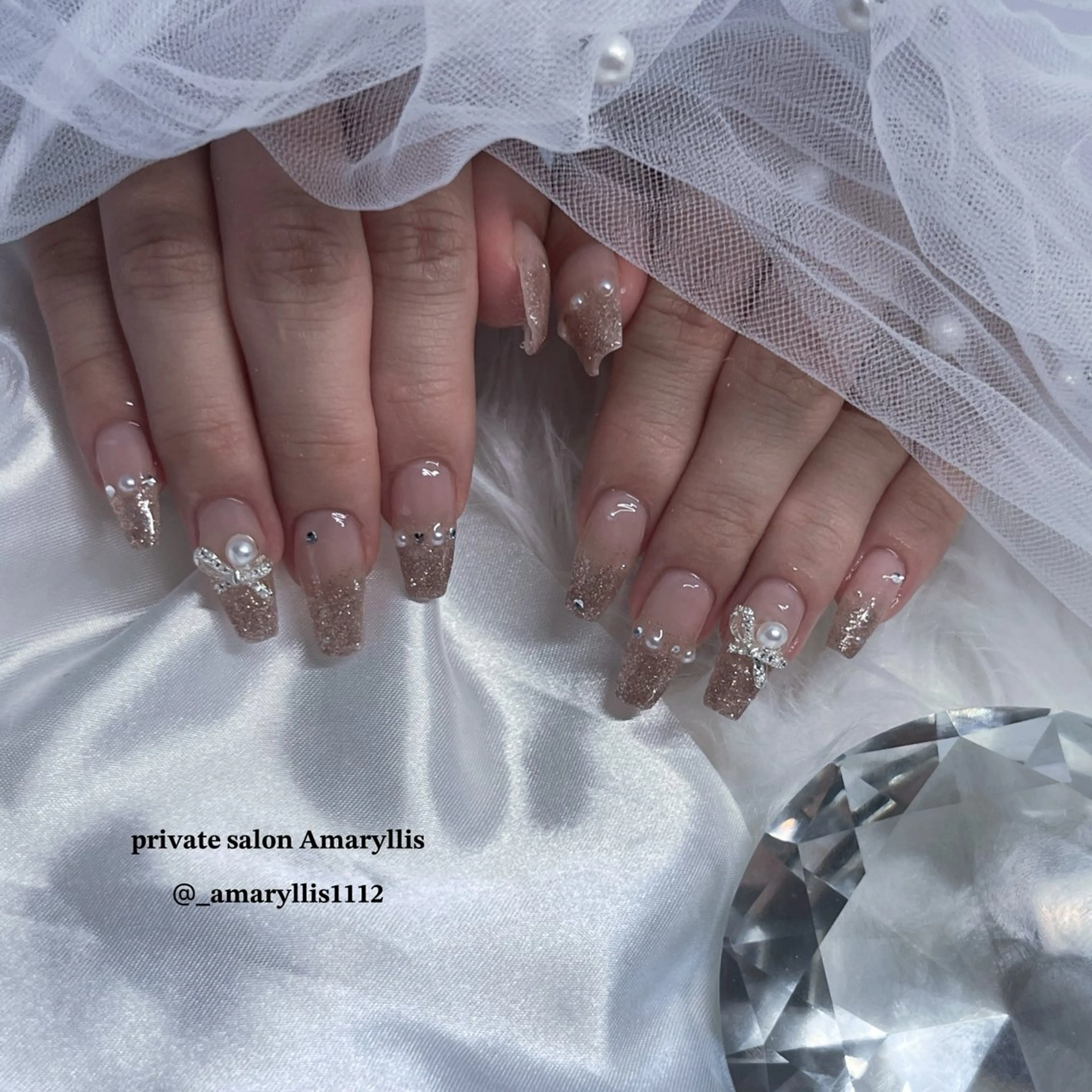 ネイル 長さ出し ロングネイル ハンドネイル 𝑹𝒆𝒏𝒐 八尾ネイルのネイルデザイン