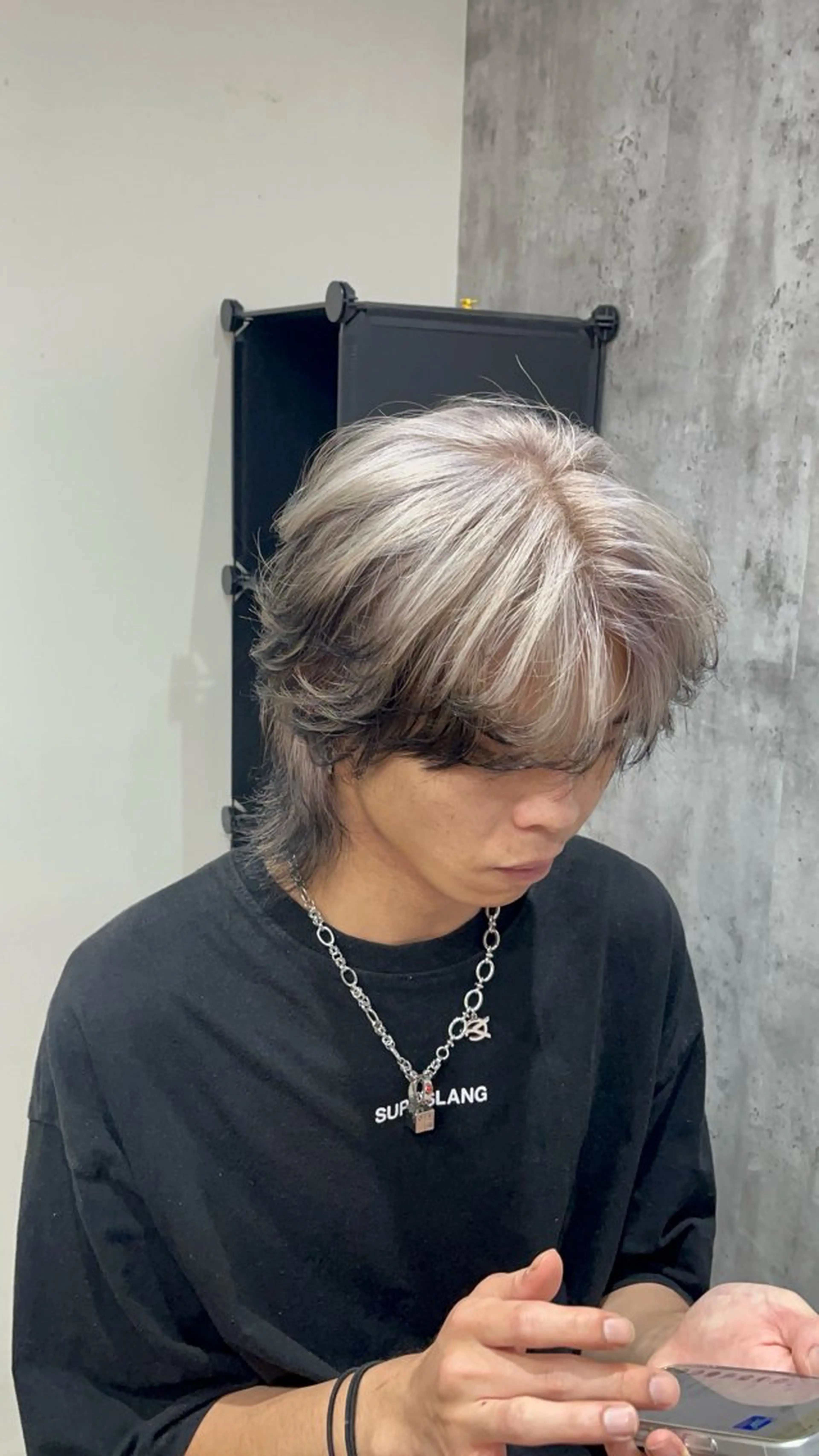 ミディアム カラー パーマ メンズ ダブルカラー 🦄カイ/メンズ 韓国ヘア/パーマ🦄のヘアスタイル