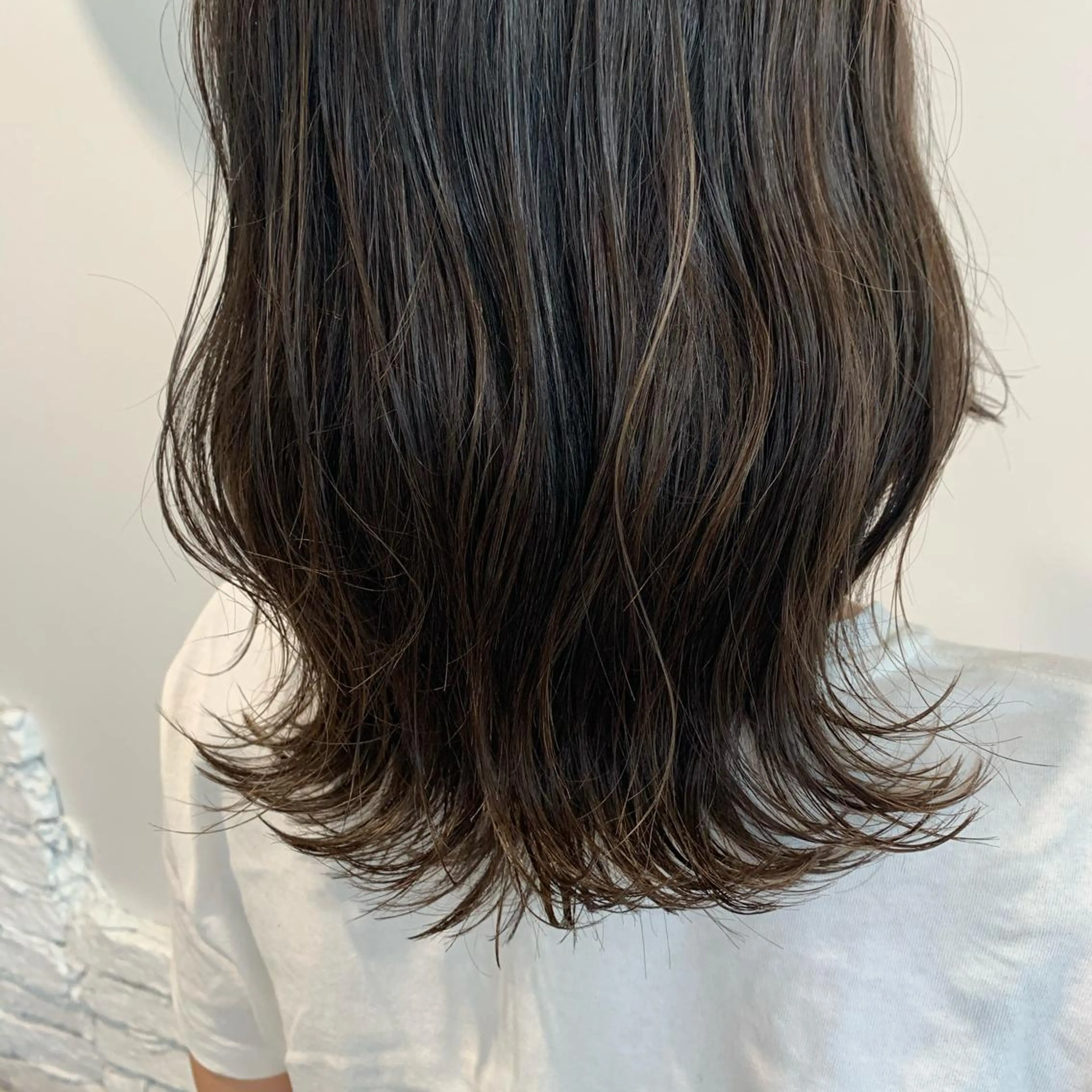 セミロング カラー ハイライトカラー ハイライト ヘアカラー トリートメント "小顔カット" Fuko.のヘアスタイル