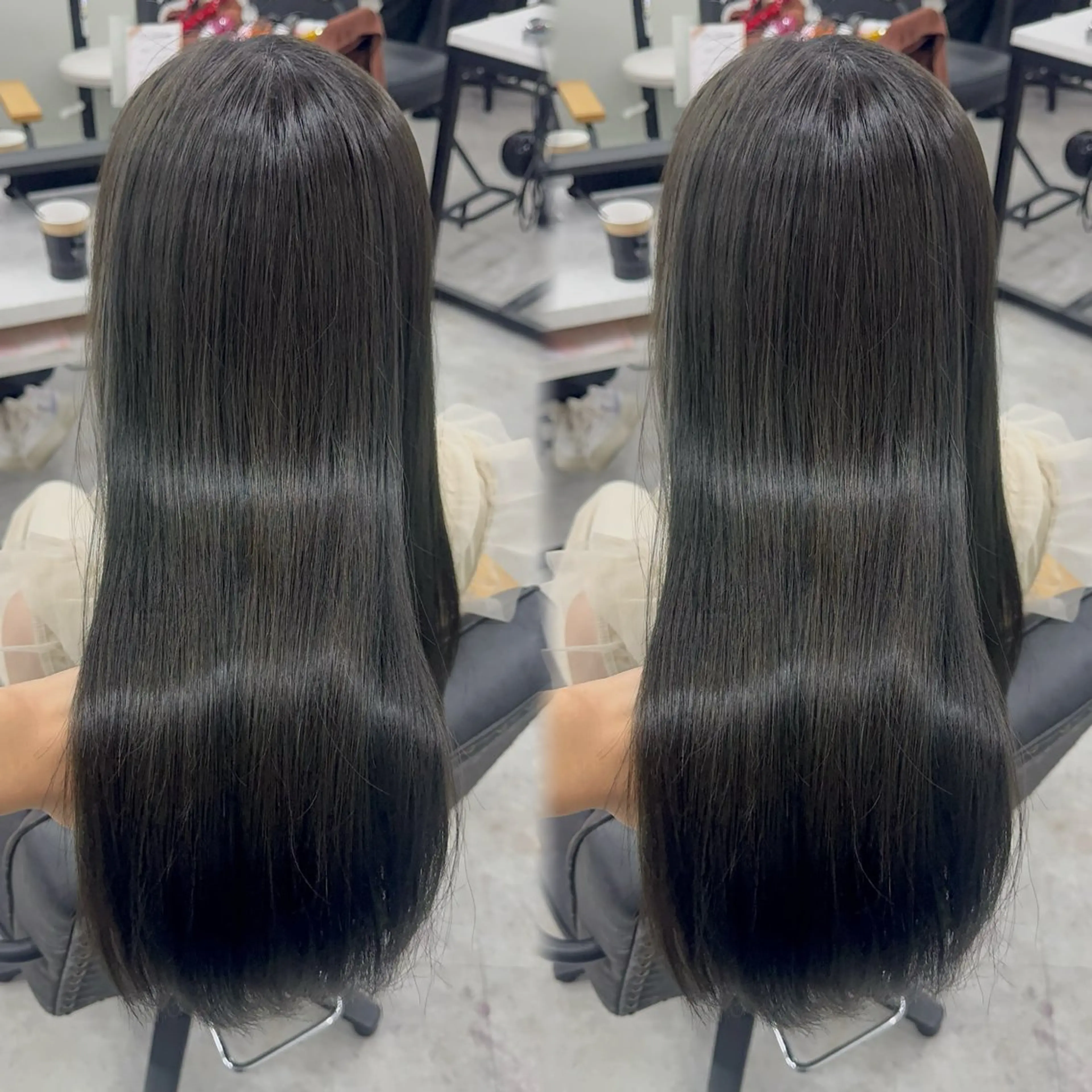 ロング カラー アッシュ アッシュブラウン ベージュカラー 黒髪 ブリーチ 赤み無し柔らかカラー 【梅田】madokaのヘアスタイル