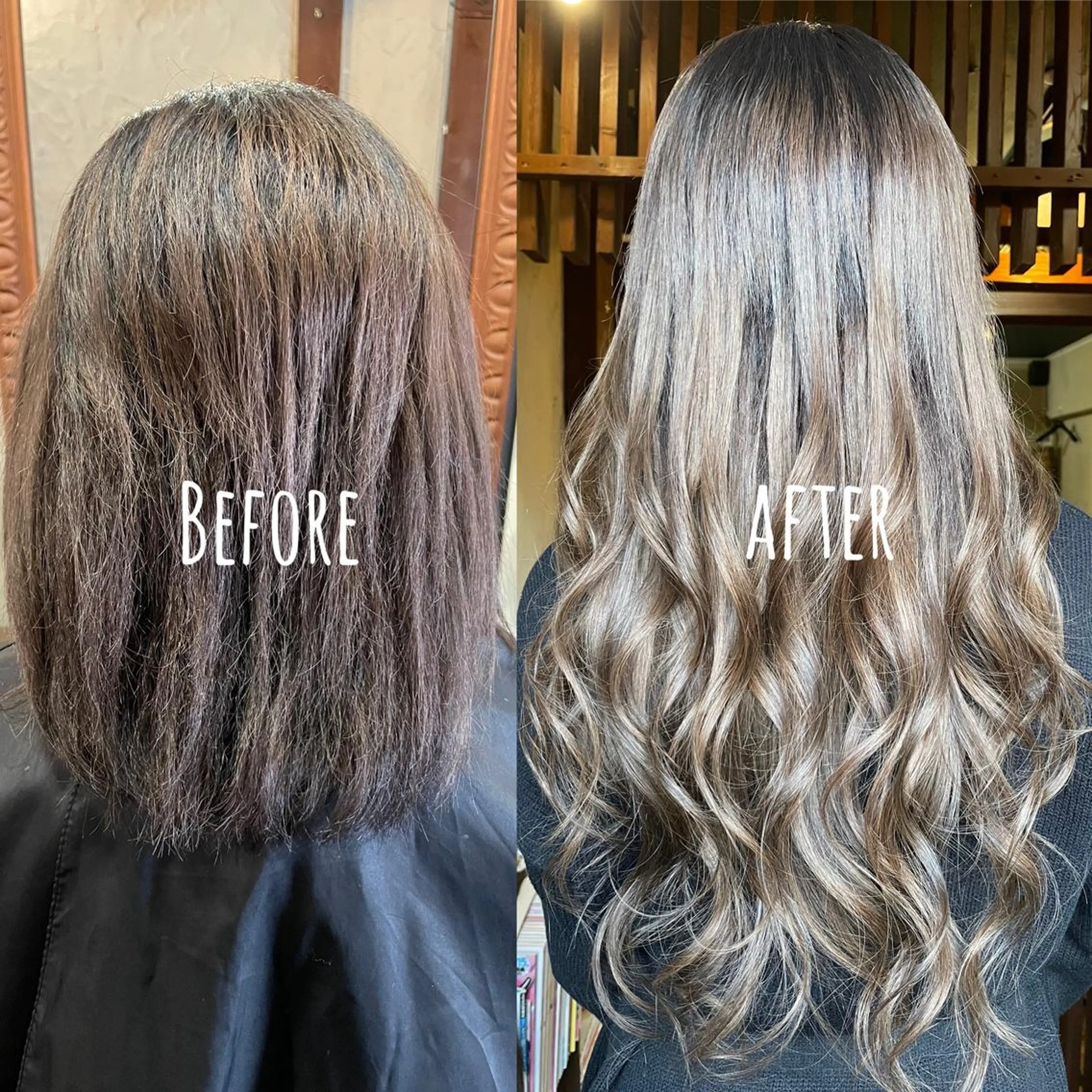 ロング シールエクステ アッシュ エクステ カット ヘアカラー エクステ ReHyd BEAUTÉ salon&store 心斎橋店所属・❤️MASAKO❤️ 🌸🩷エクステ🩷のヘアスタイル