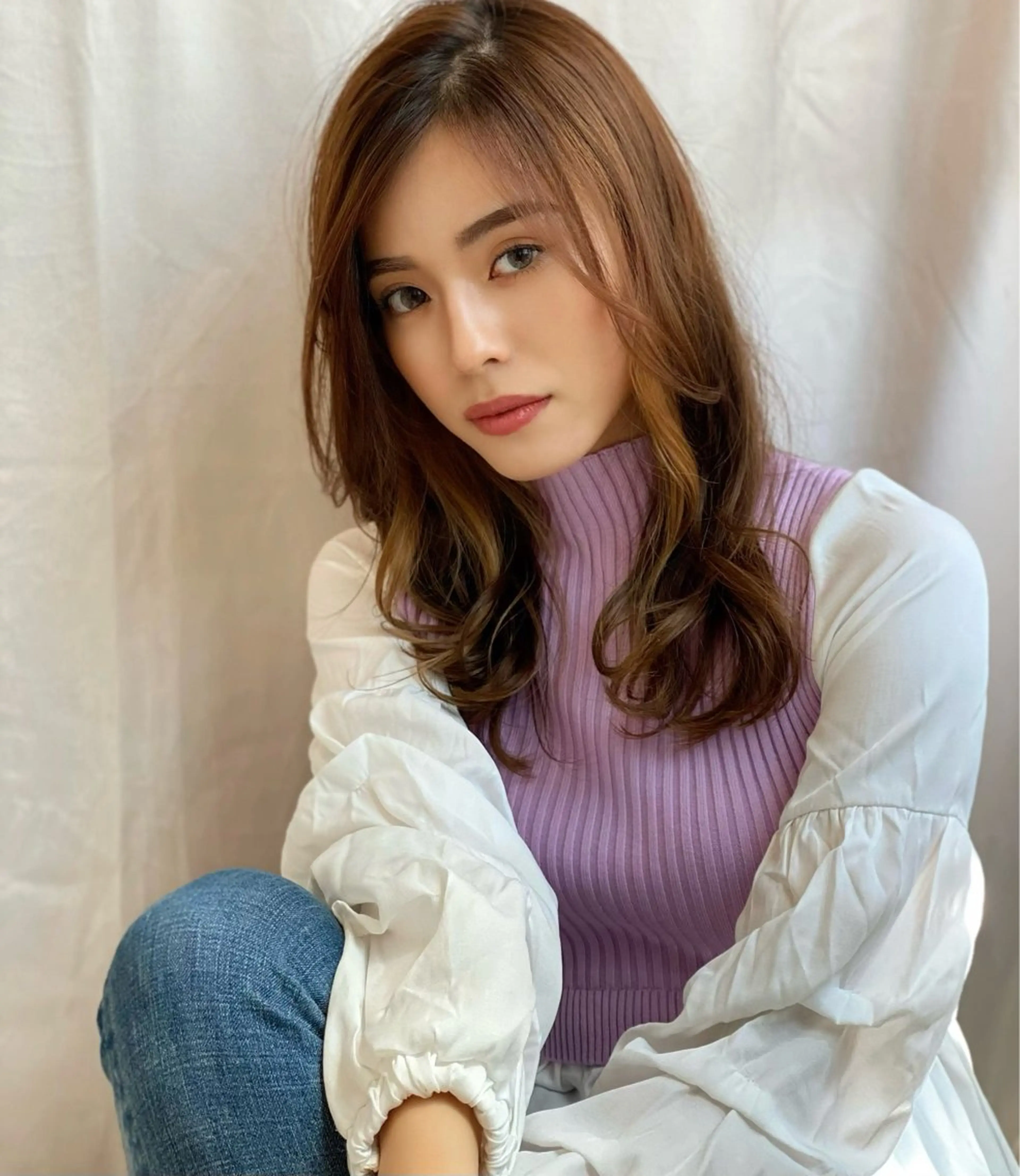 ロング 顔周りデザイン/ ママ美容師/濱ほのかのヘアスタイル