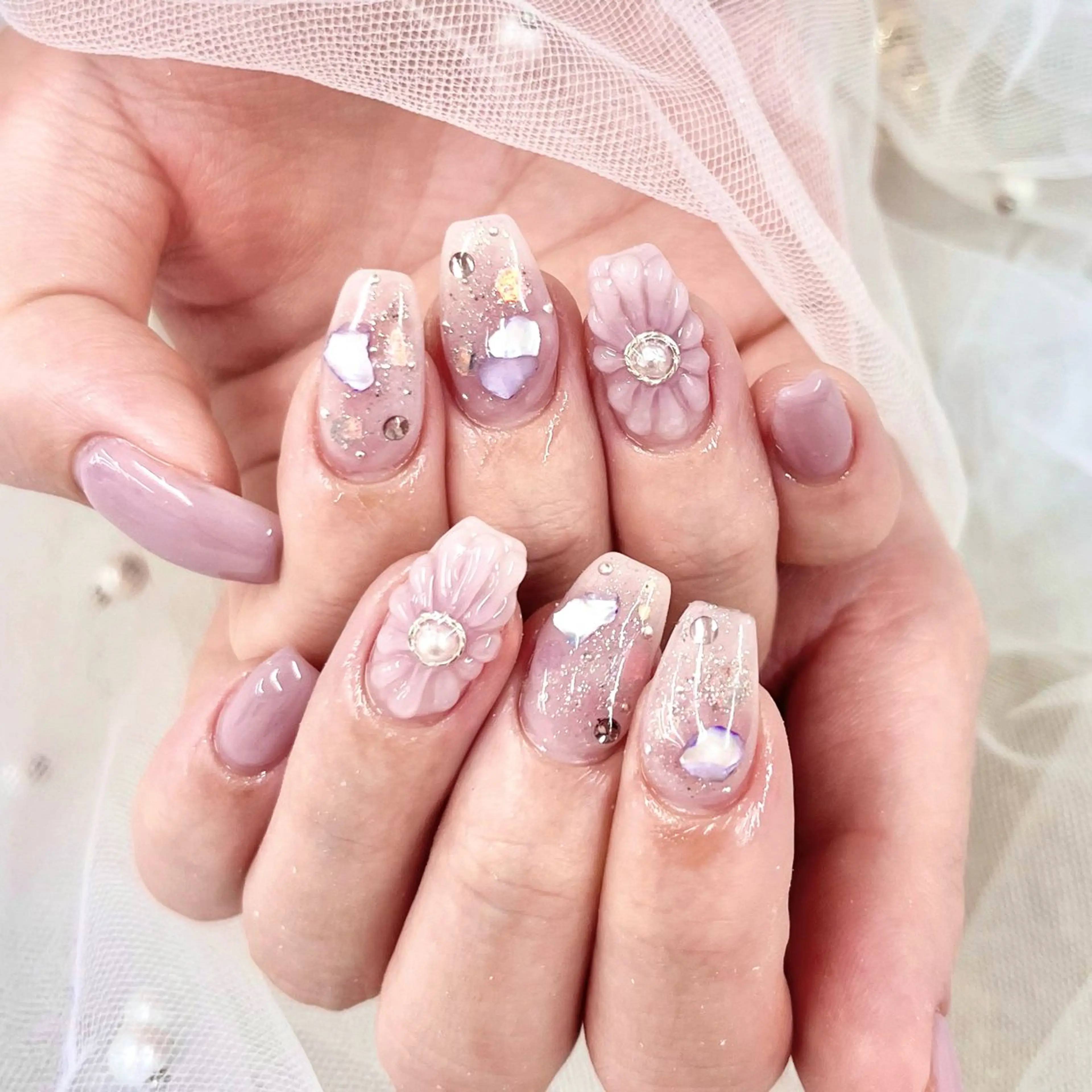 ネイル パープル 春ネイル ハンドネイル ︎Basic町田イン スタ予約 AIRIのネイルデザイン