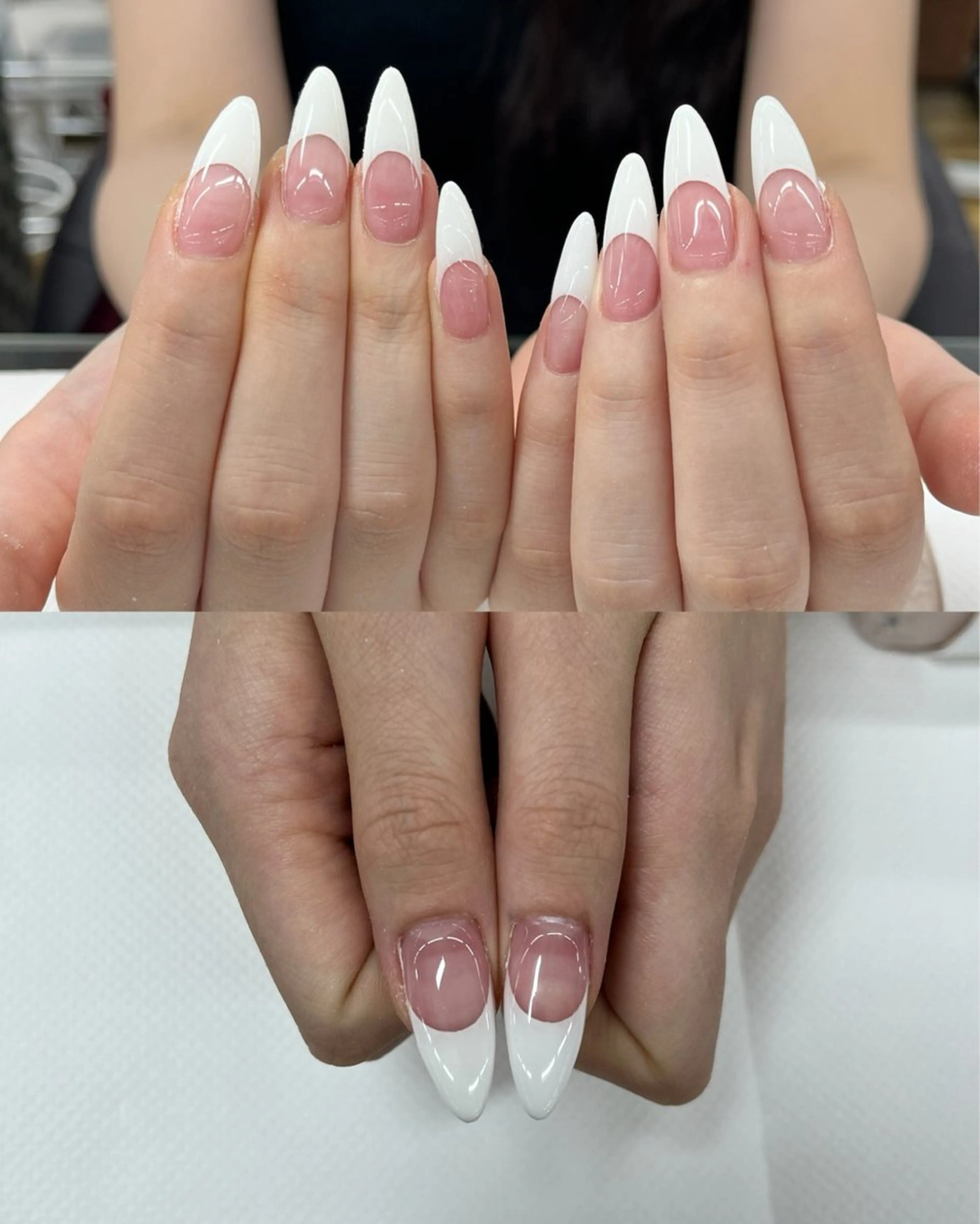 【クリアベース】白フレンチ(オフ有り)の写真