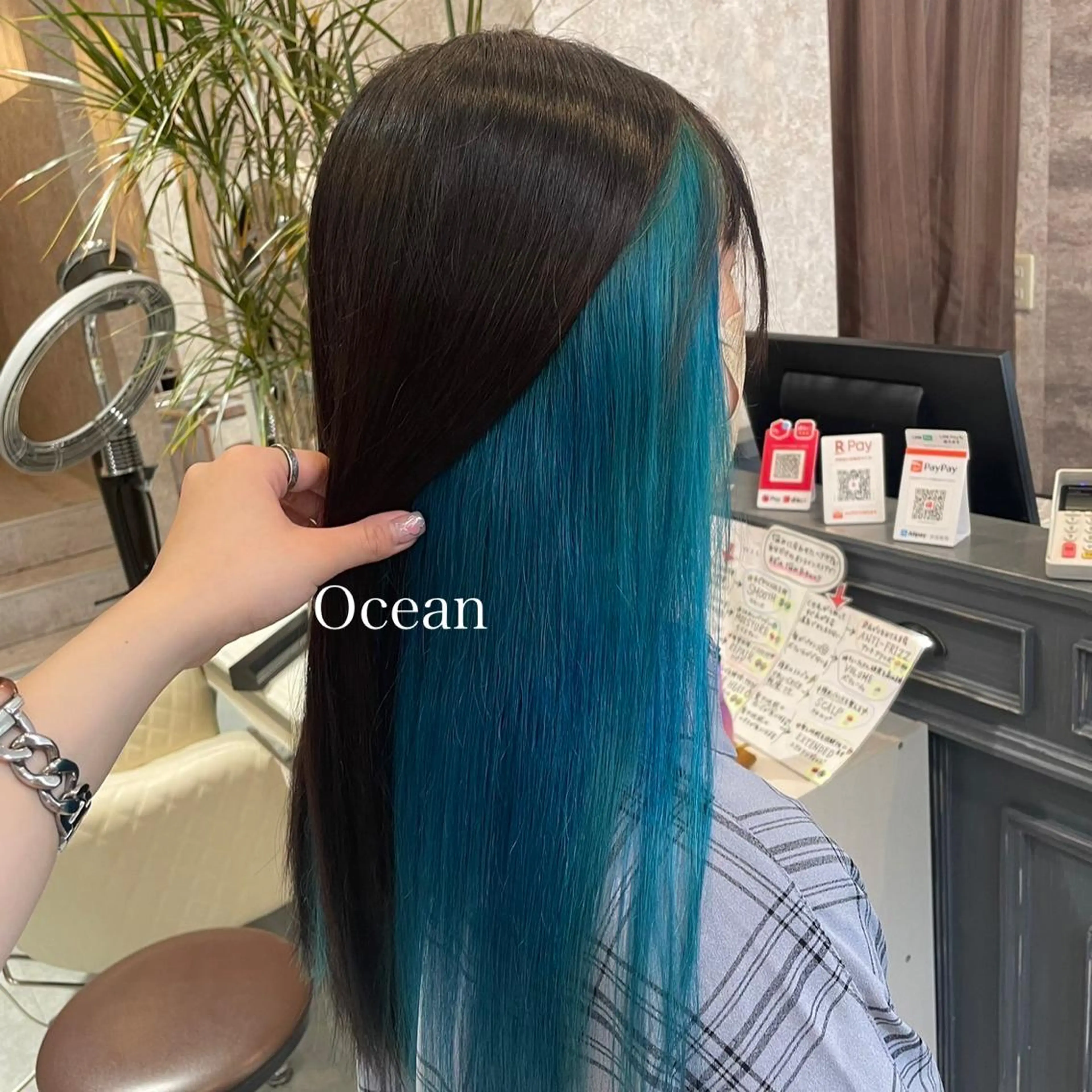 ロング カラー ブリーチ ブルーカラー ダブルカラー グラデーションカラー ハイライトカラー 🫟Blanco🫟 Color&Careのヘアスタイル