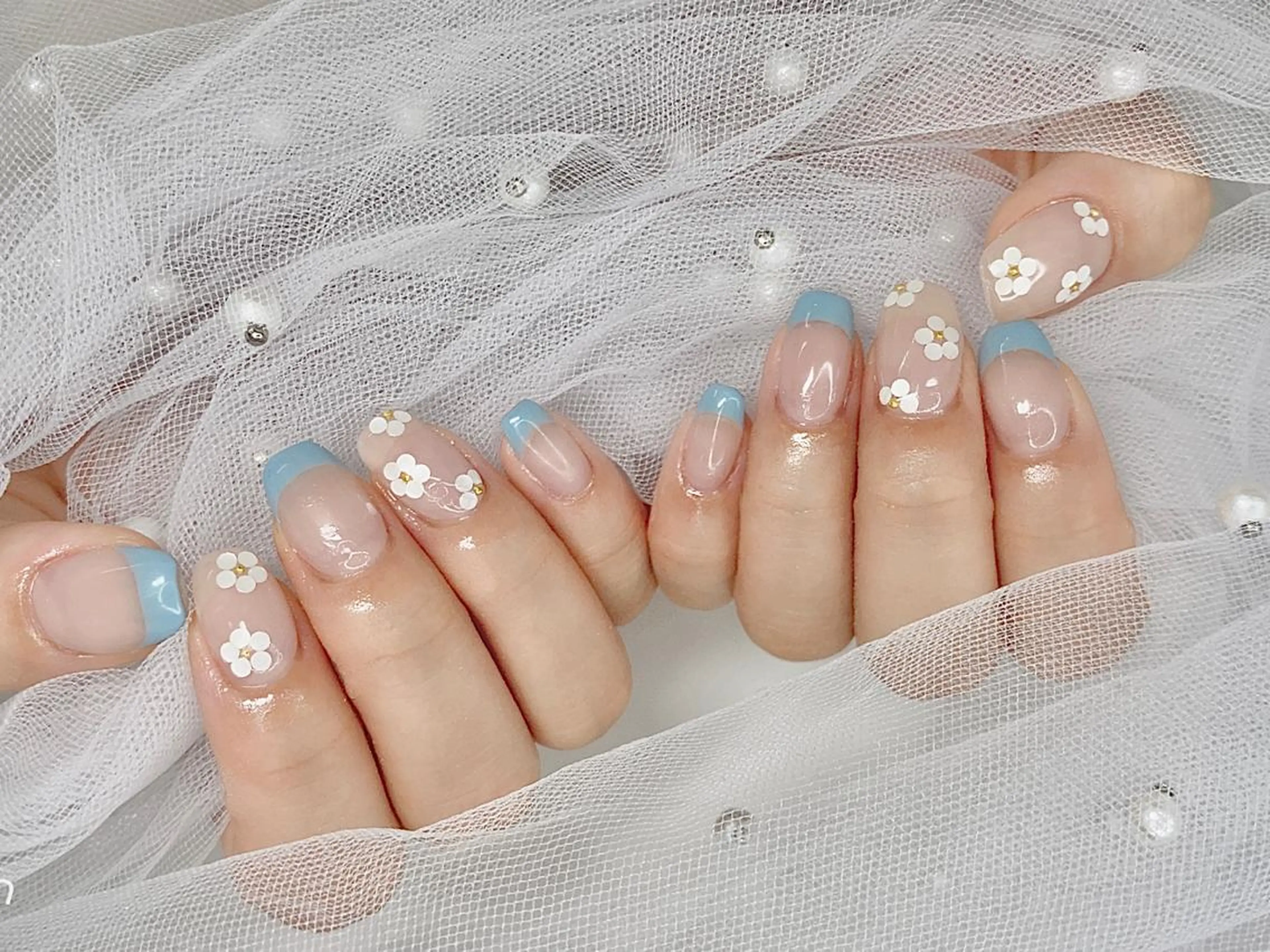 ネイル I-nailロング /ワンホン/キラキラのネイルデザイン