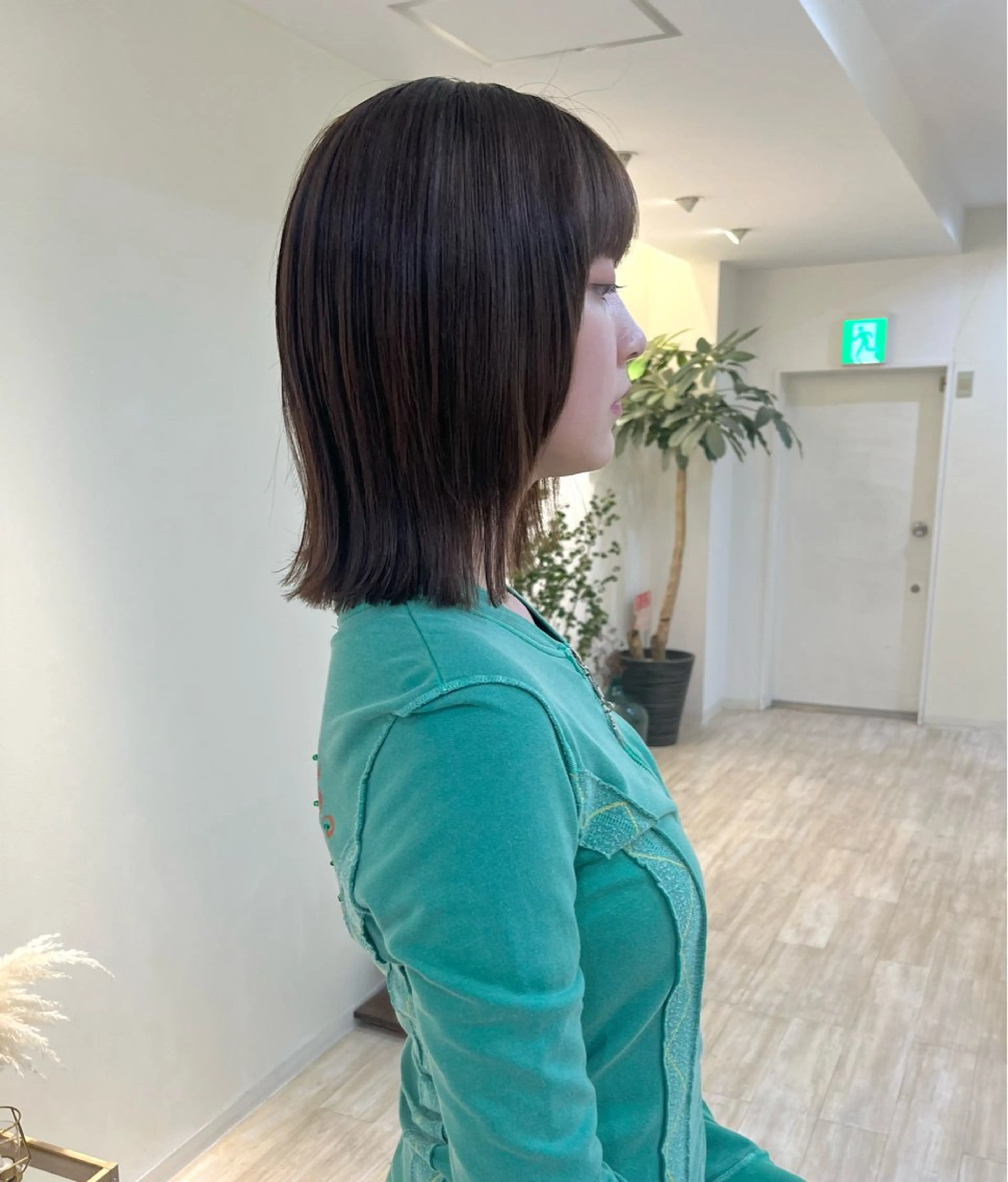 ミディアム パーマ カット 縮毛矯正 トリートメント つぼみ/パーマ ／レイヤー／ボブのヘアスタイル