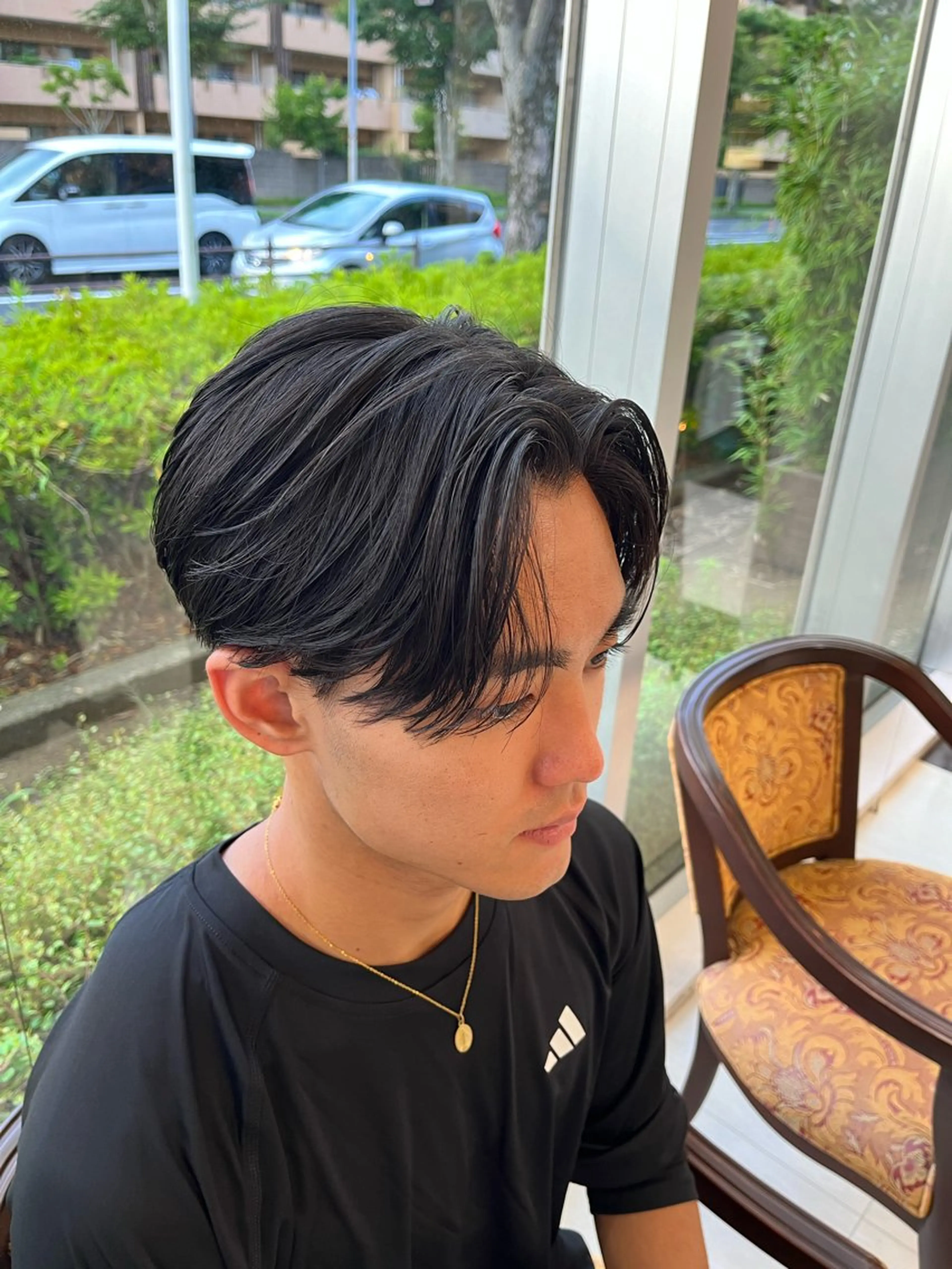 ショート パーマ メンズ センターパート メンズパーマ 刈り上げ ニュアンスパーマ AROH  men's cut&men's perm 船橋店所属・🧊メンズ特化🧊 高木航希のヘアスタイル