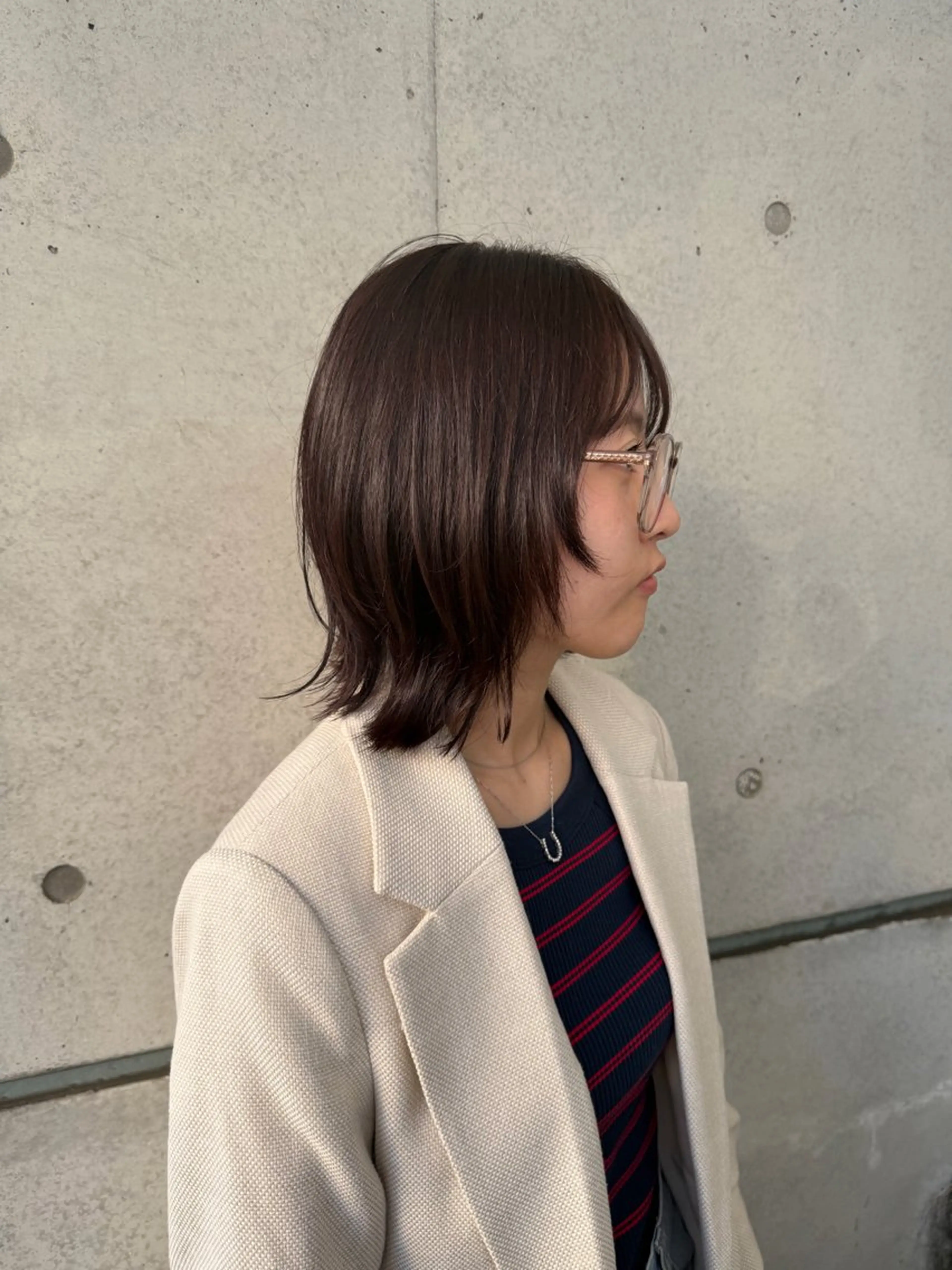 ミディアム ボブレイヤー ボブ レイヤーカット 🩶 AIRA / 透明感カラー 🩶のヘアスタイル