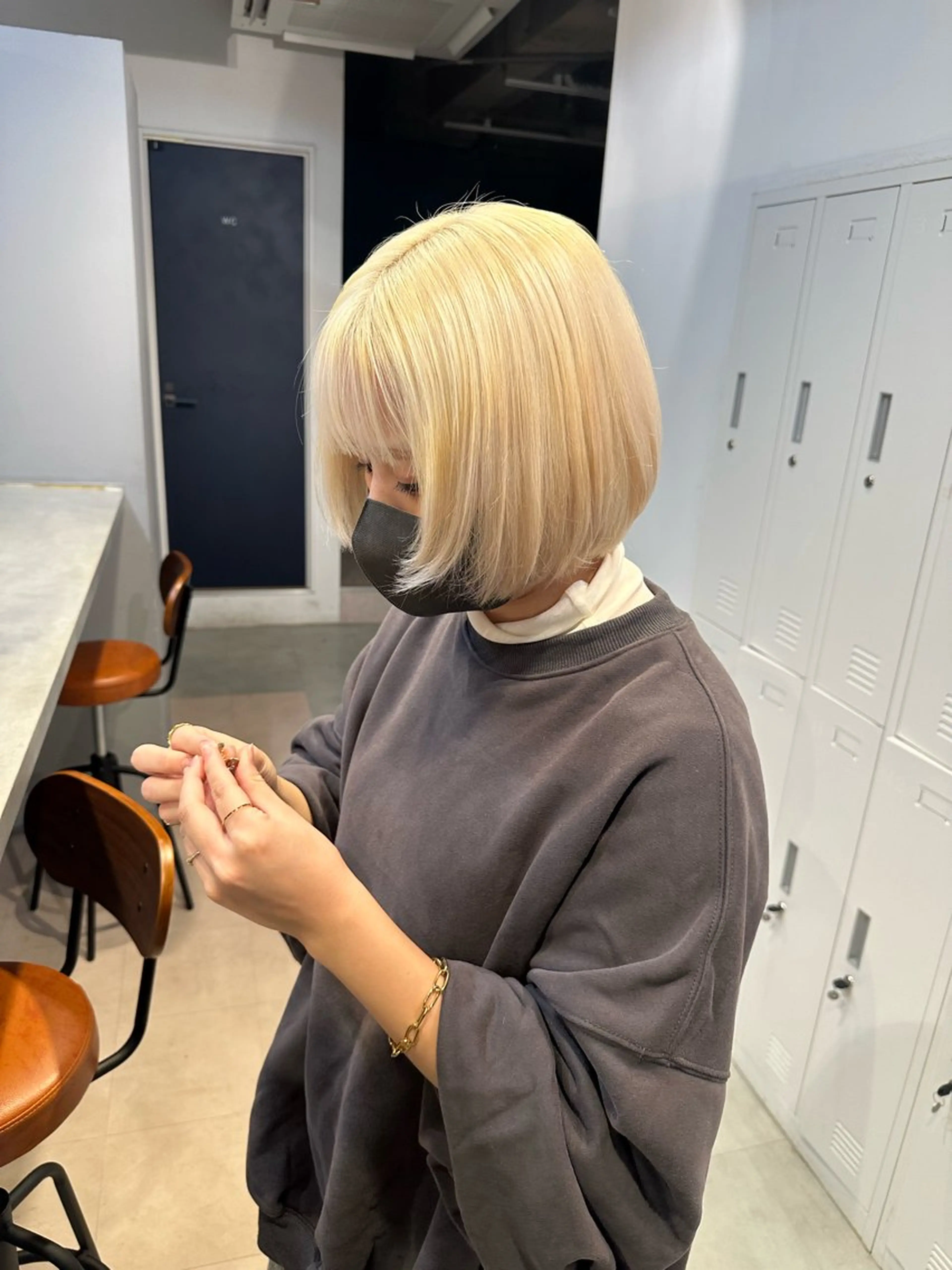 ショート カラー ヘアカラー トリートメント 💖ハイライト/ハイ トーン💖MIKIのヘアスタイル