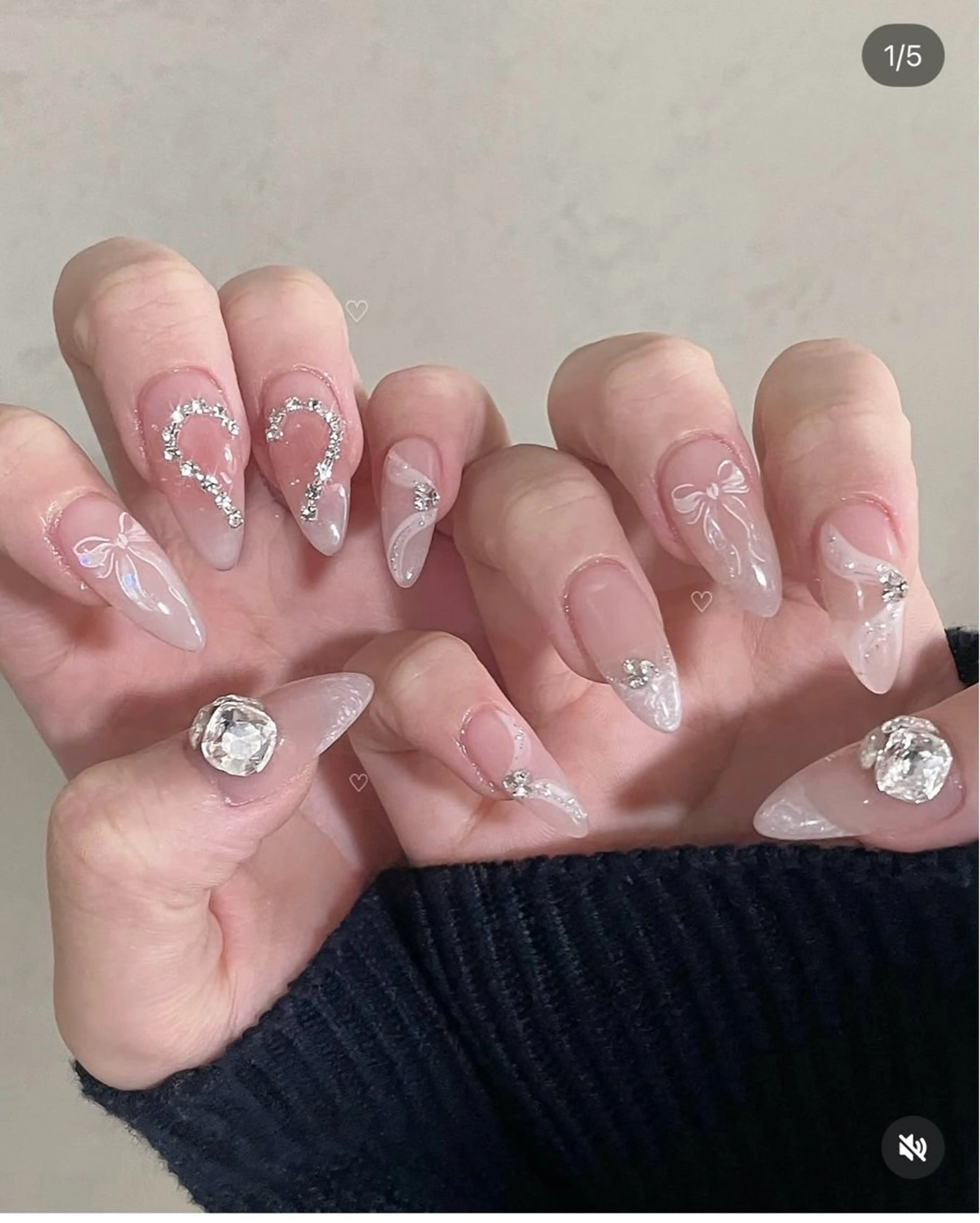 ネイル アートネイル ジェルネイル ガーリー キラキラネイル Nihonthy Nail 新宿所属・Nihonthy Nail 新宿のネイルデザイン
