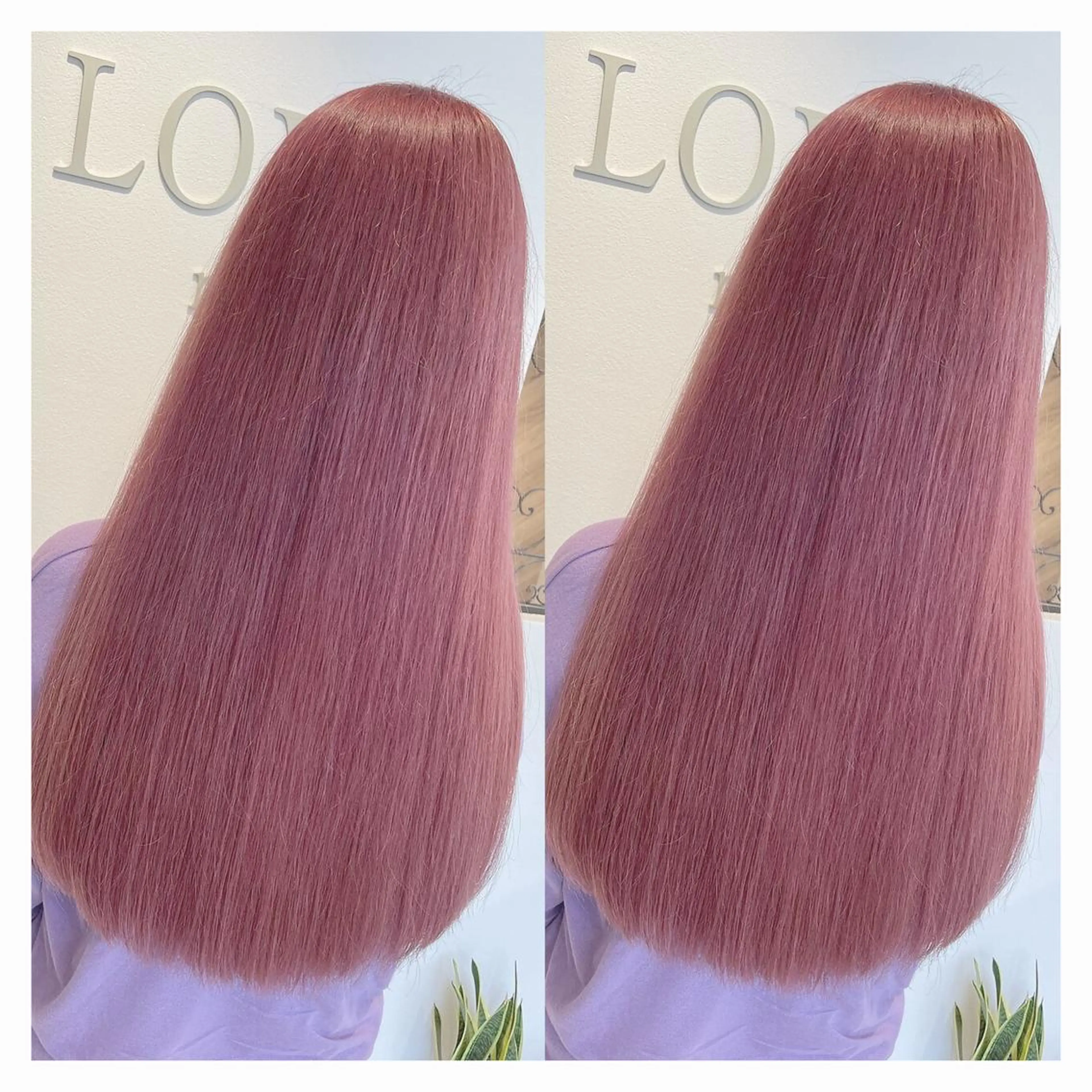 ロング カラー ピンクカラー レッドカラー ヘアカラー 🖤kana/艶髪/ 韓国風カラー🖤のヘアスタイル