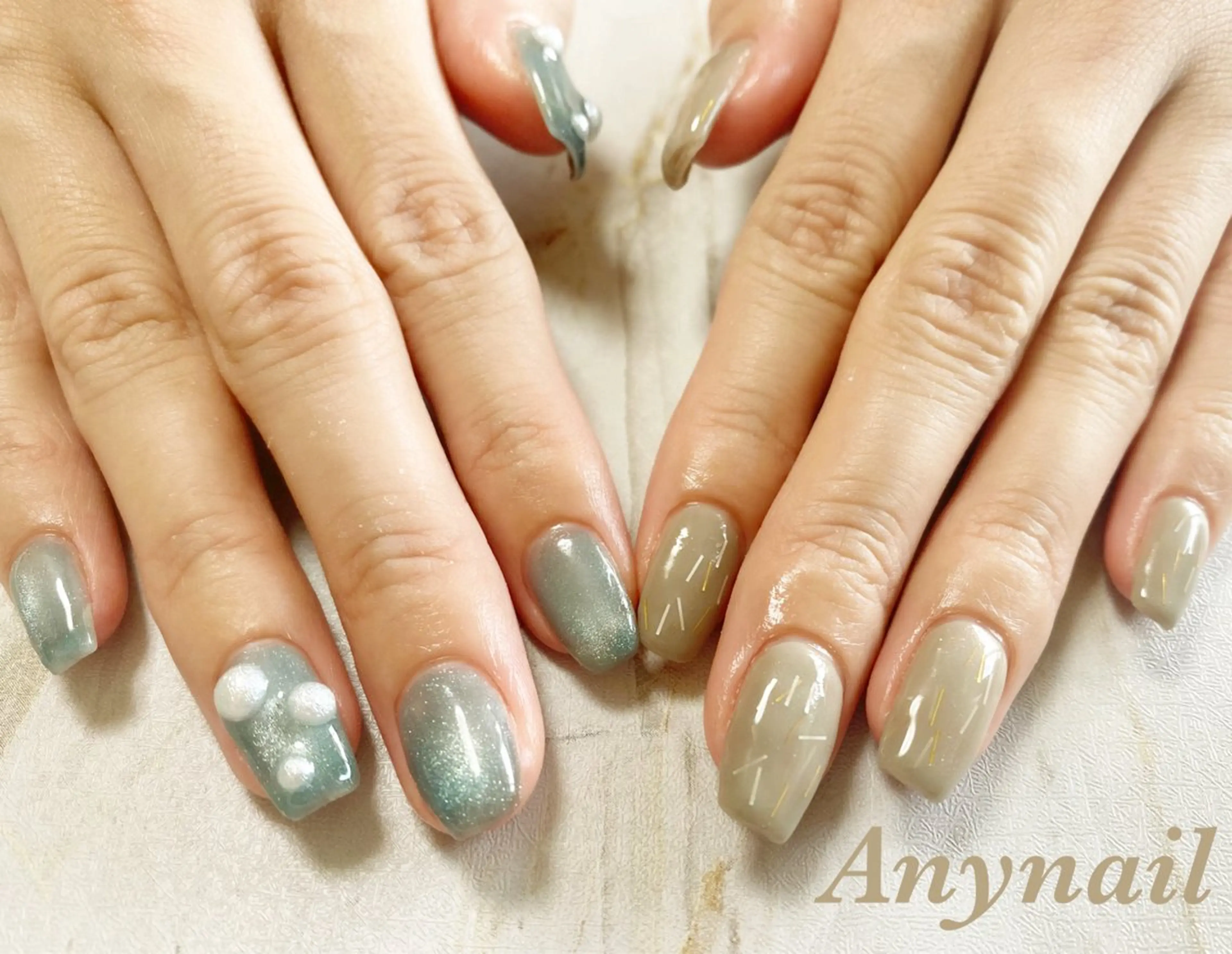 ネイル ブルー ワンカラーネイル 岩澤 恵子のネイルデザイン