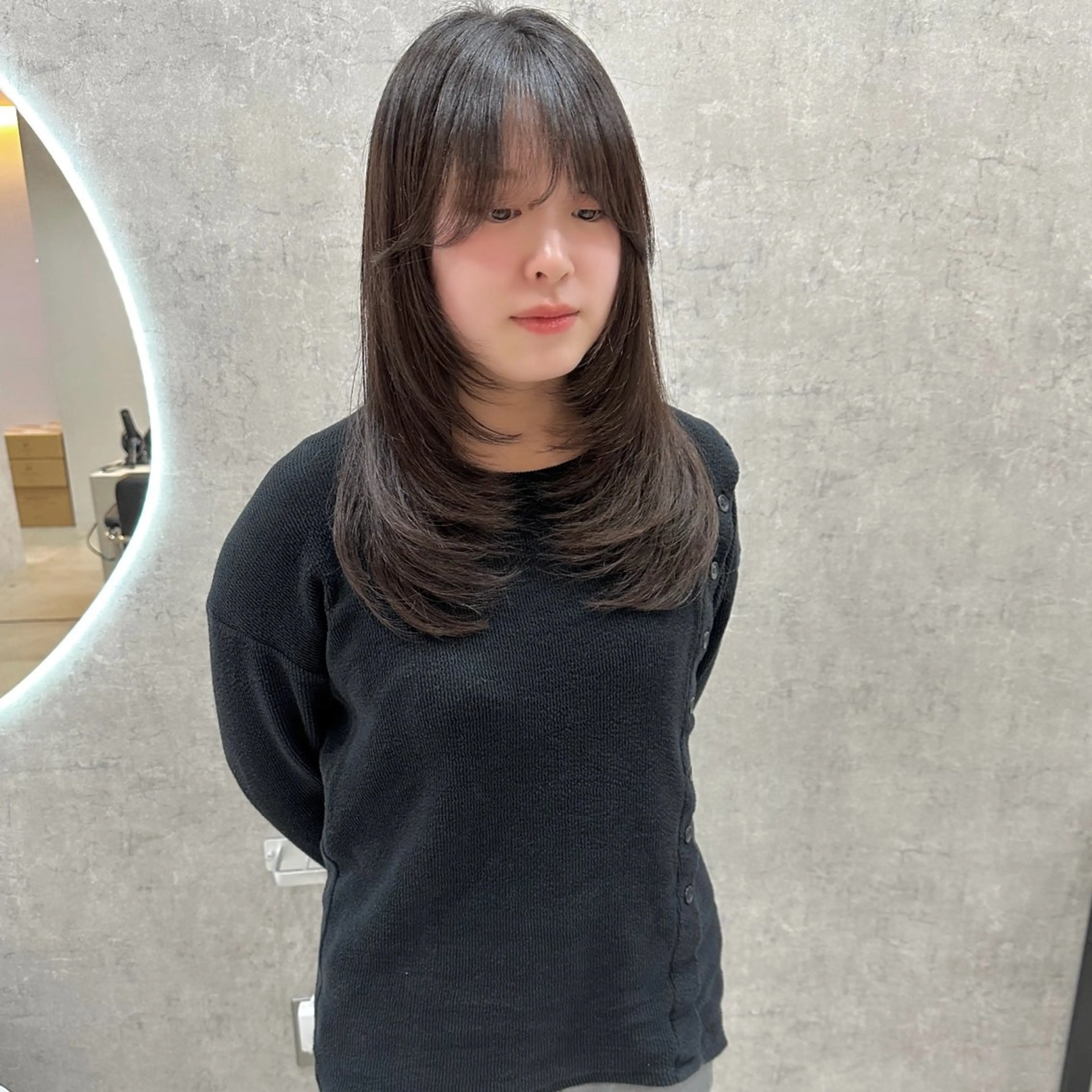 セミロング はちすか るかのヘアスタイル