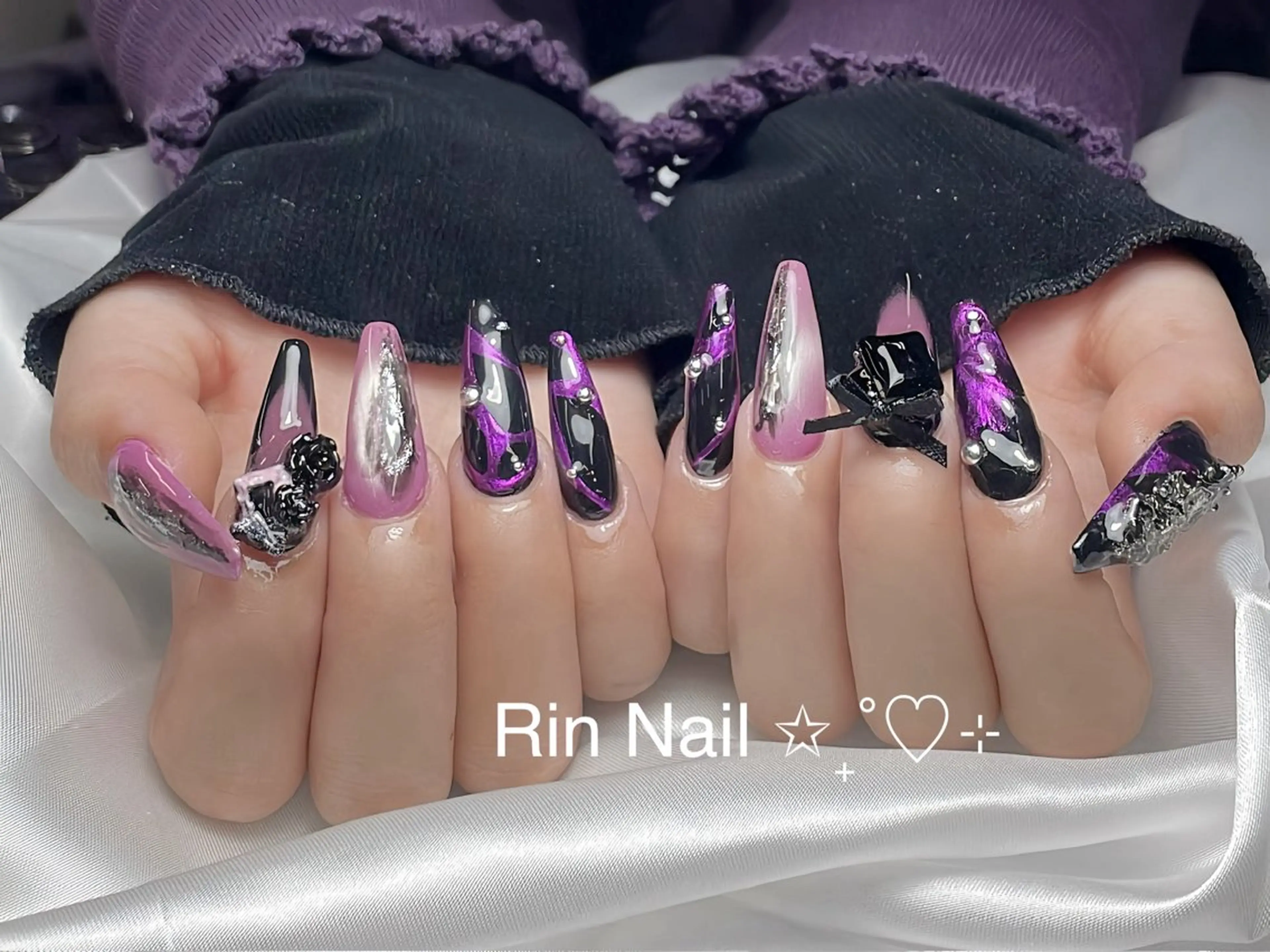 ネイル チークネイル フラッシュネイル フラワーネイル フットネイル ジェルネイル ハンドネイル Rin Nail Shinokuboのネイルデザイン