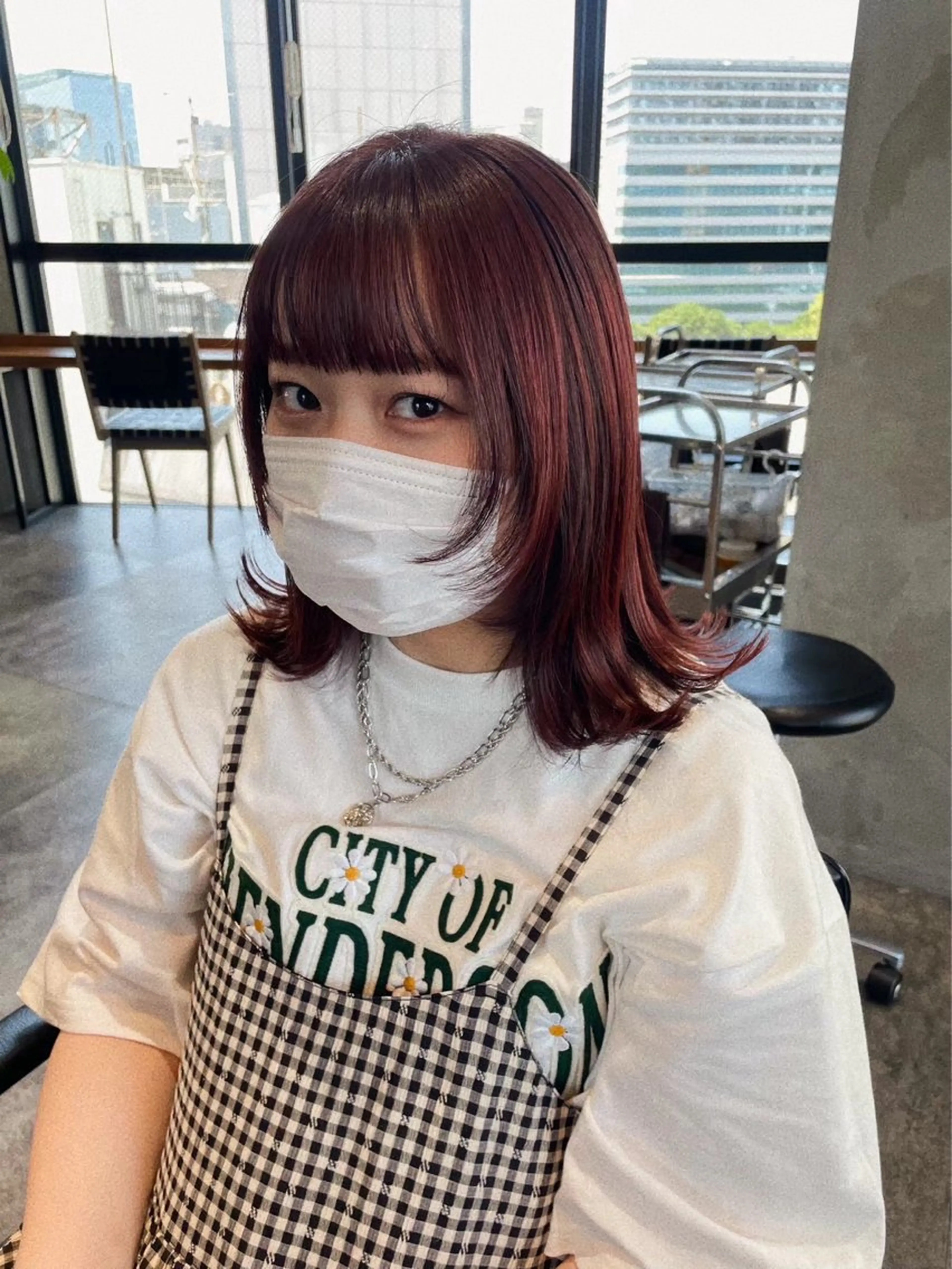 ミディアム カラー 渋谷/レイヤーボブ・ 韓国ボブ特化/楓のヘアスタイル