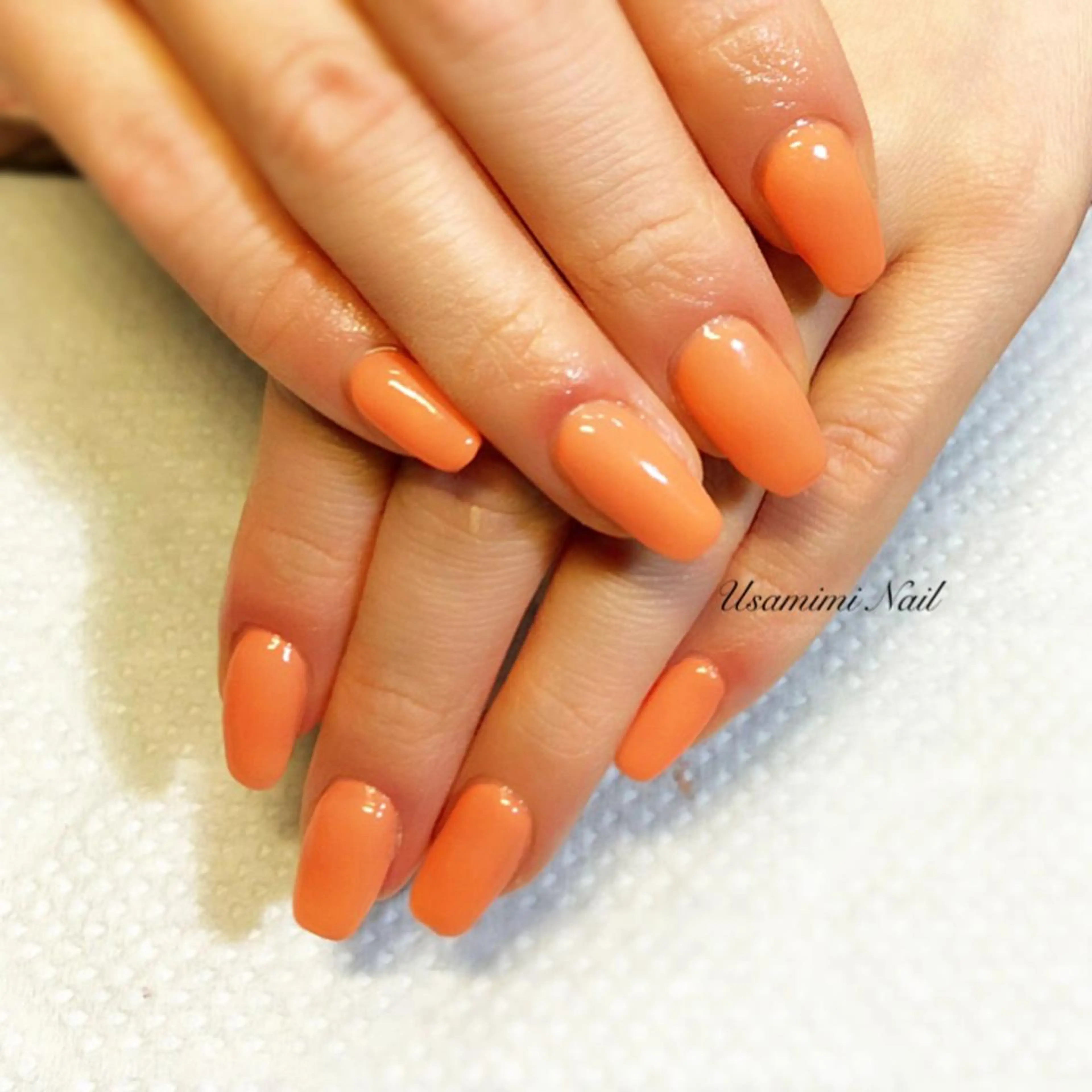 ネイル ワンカラーネイル USAMiMi 🐰💕のネイルデザイン