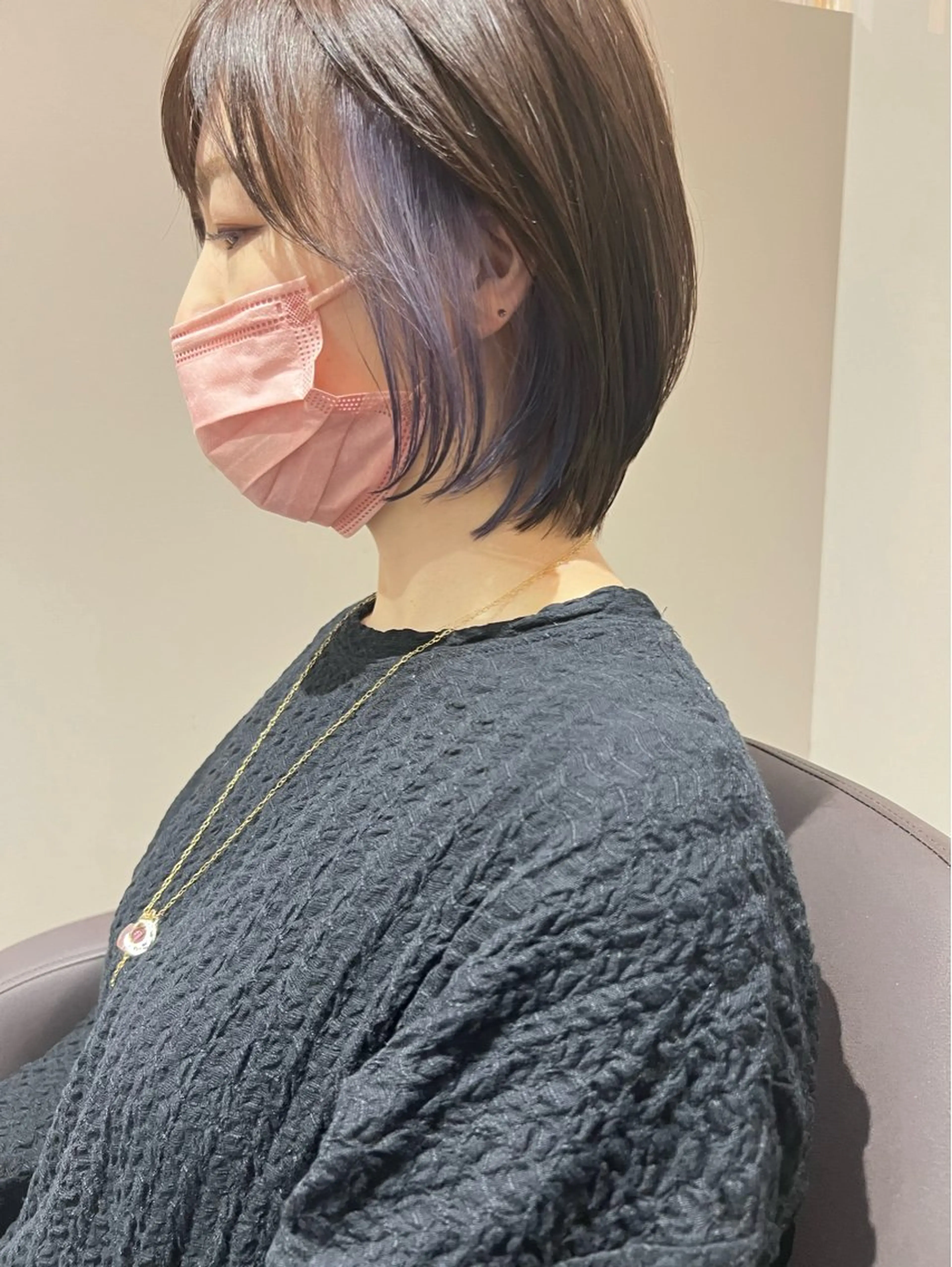 ミディアム ボブ 髪質改善 韓国風ヘア レイヤーカット 縮毛矯正 suii..hair designのヘアスタイル