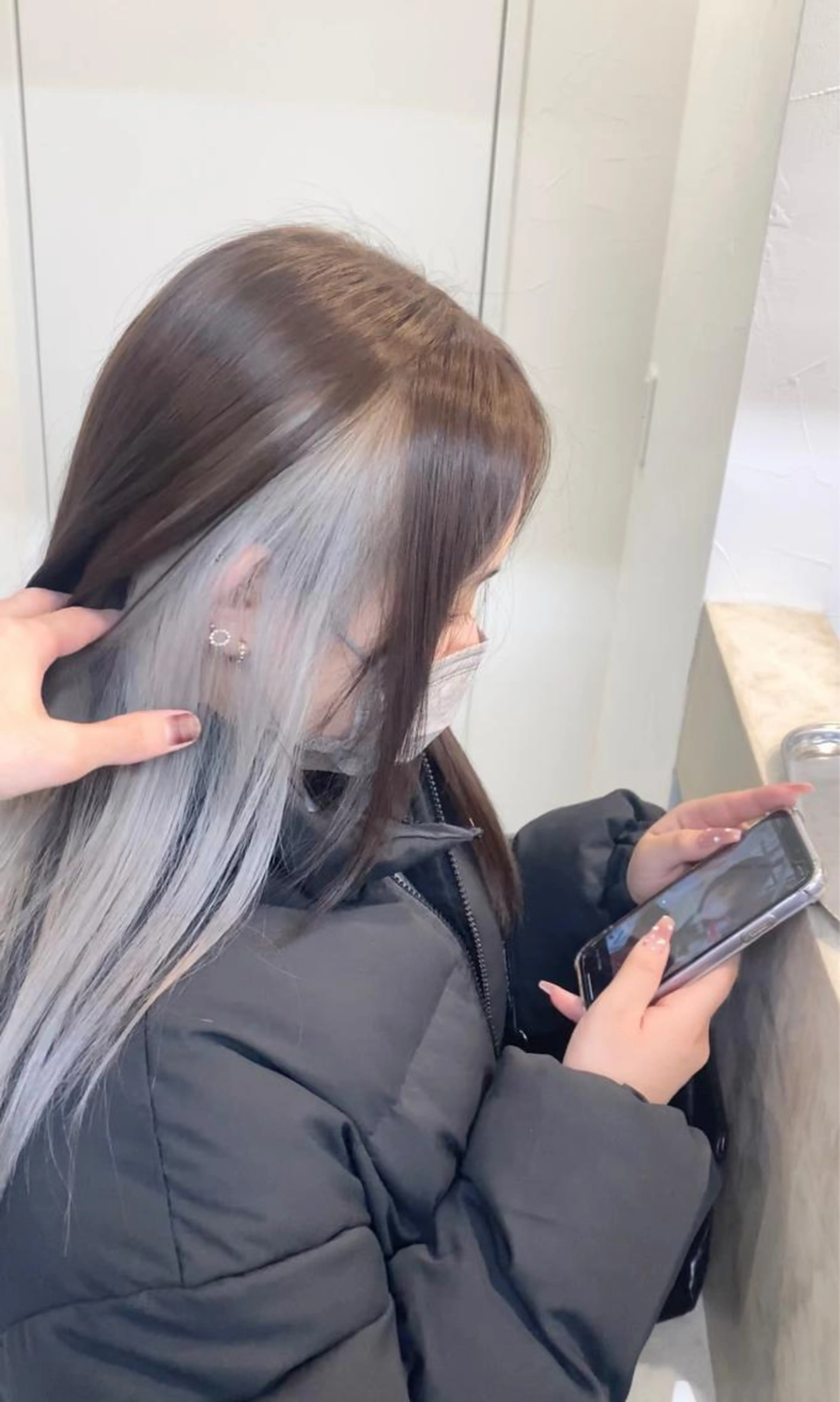 【全頭ブリーチをしたくない方向け！】イヤリングブリーチ＋オンカラー✨お仕上げ無料！の写真