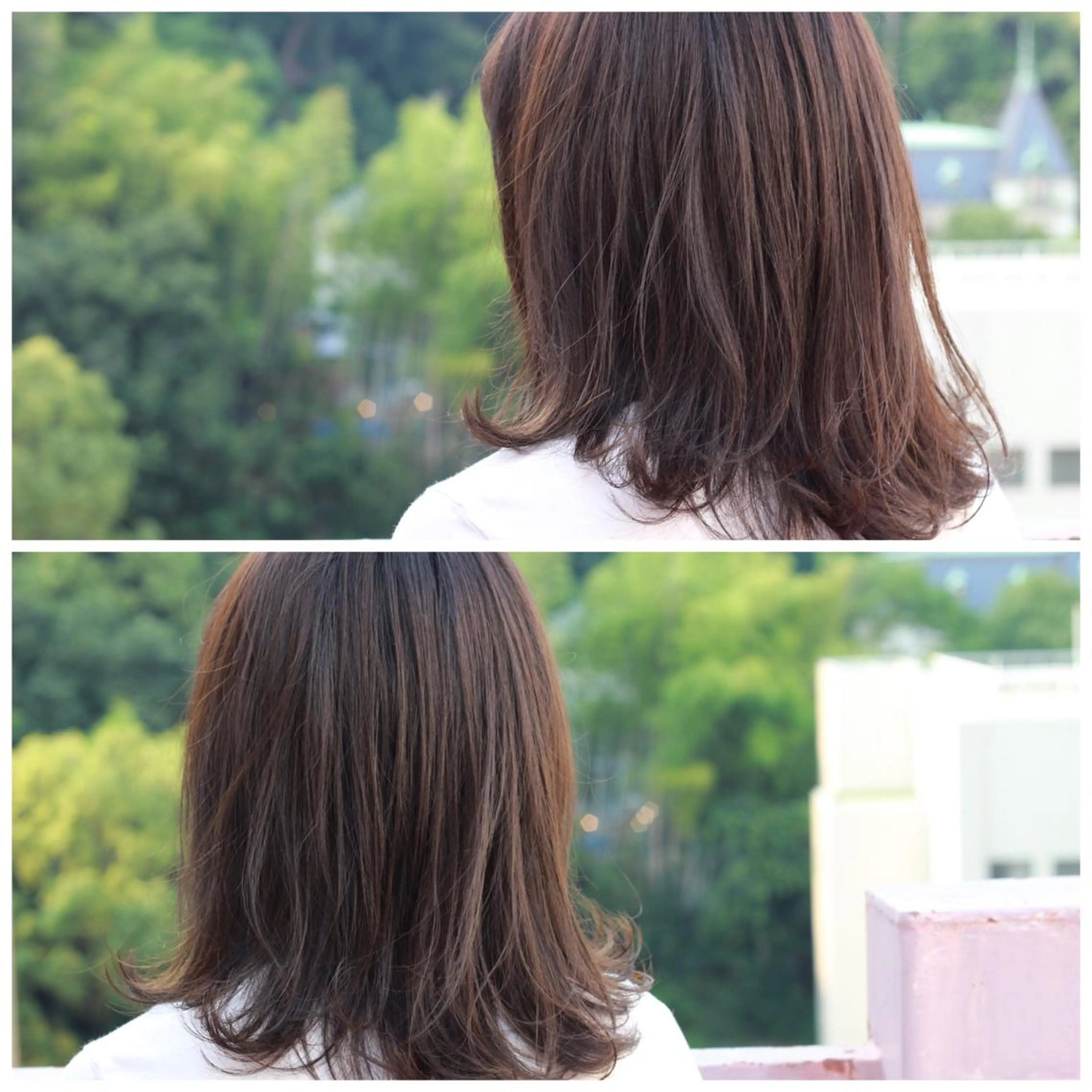 ミディアム カラー グレージュ カーキグレージュ カット パーマ Viage （ビアージュ）のヘアスタイル