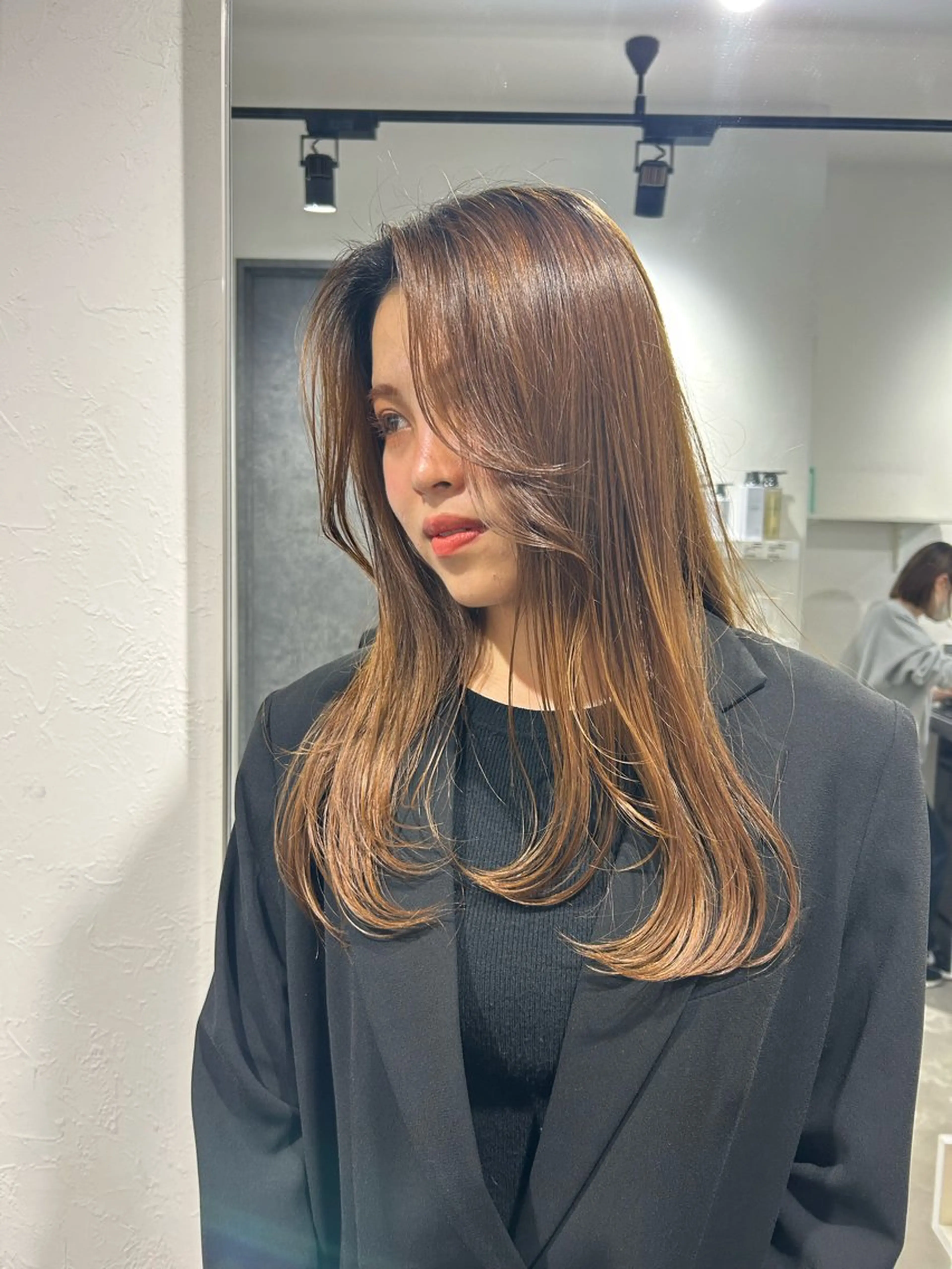 ロング カット 艶カラー/レイヤー /メンズ/マツエクのヘアスタイル