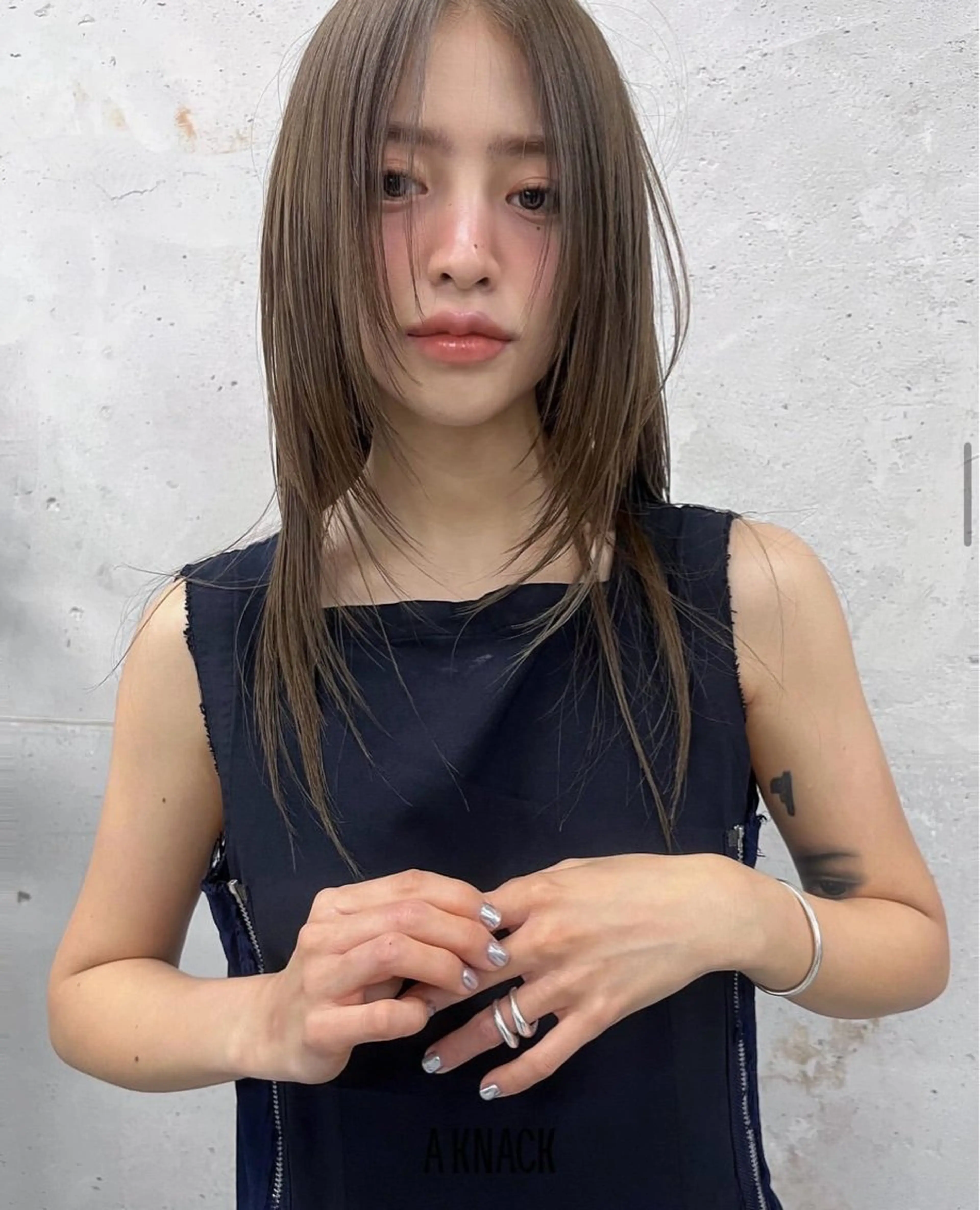 セミロング カラー パーマ 似合わせカット⚪︎ ／フェイスレイヤーのヘアスタイル