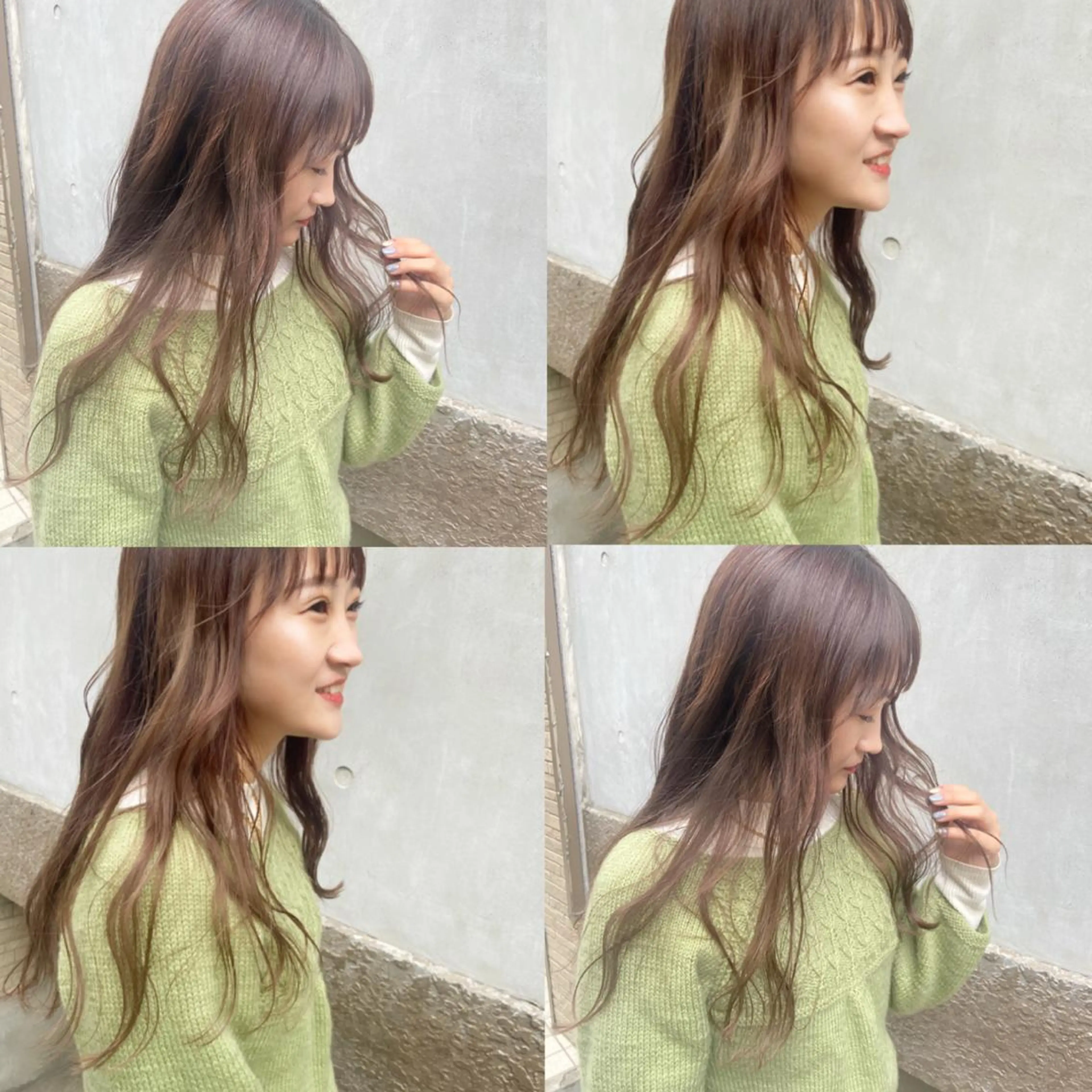 セミロング カラー ベージュカラー 透明感カラー ハイトーンカラー ヘアカラー トリートメント ヘッドスパ ヘアセット カジュアルを女っぽく 𝗮𝘆𝗮𝗰𝗼のヘアスタイル