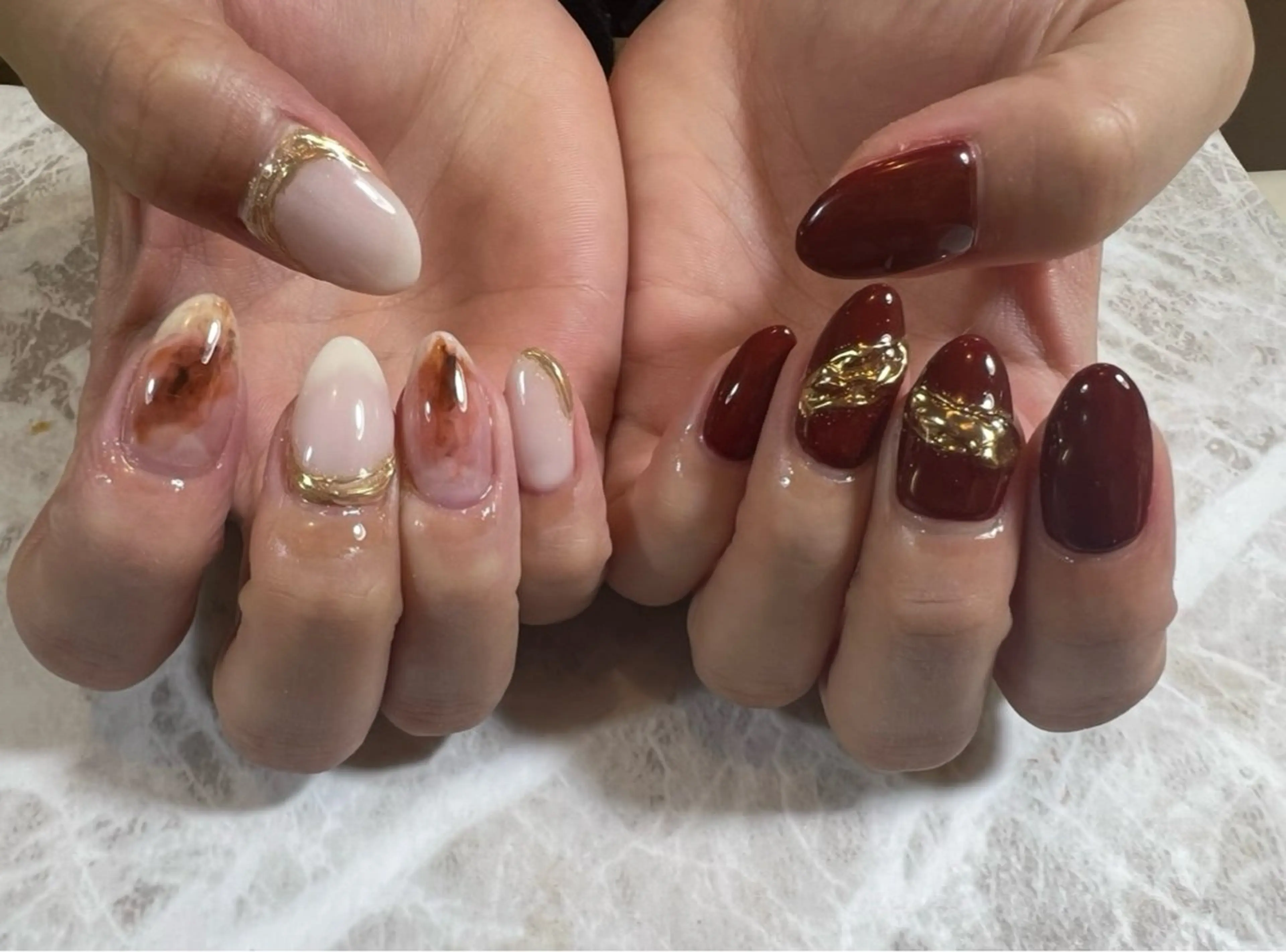ネイル ボルドー ニュアンスネイル Alococo nail所属・Alococo nailのネイルデザイン