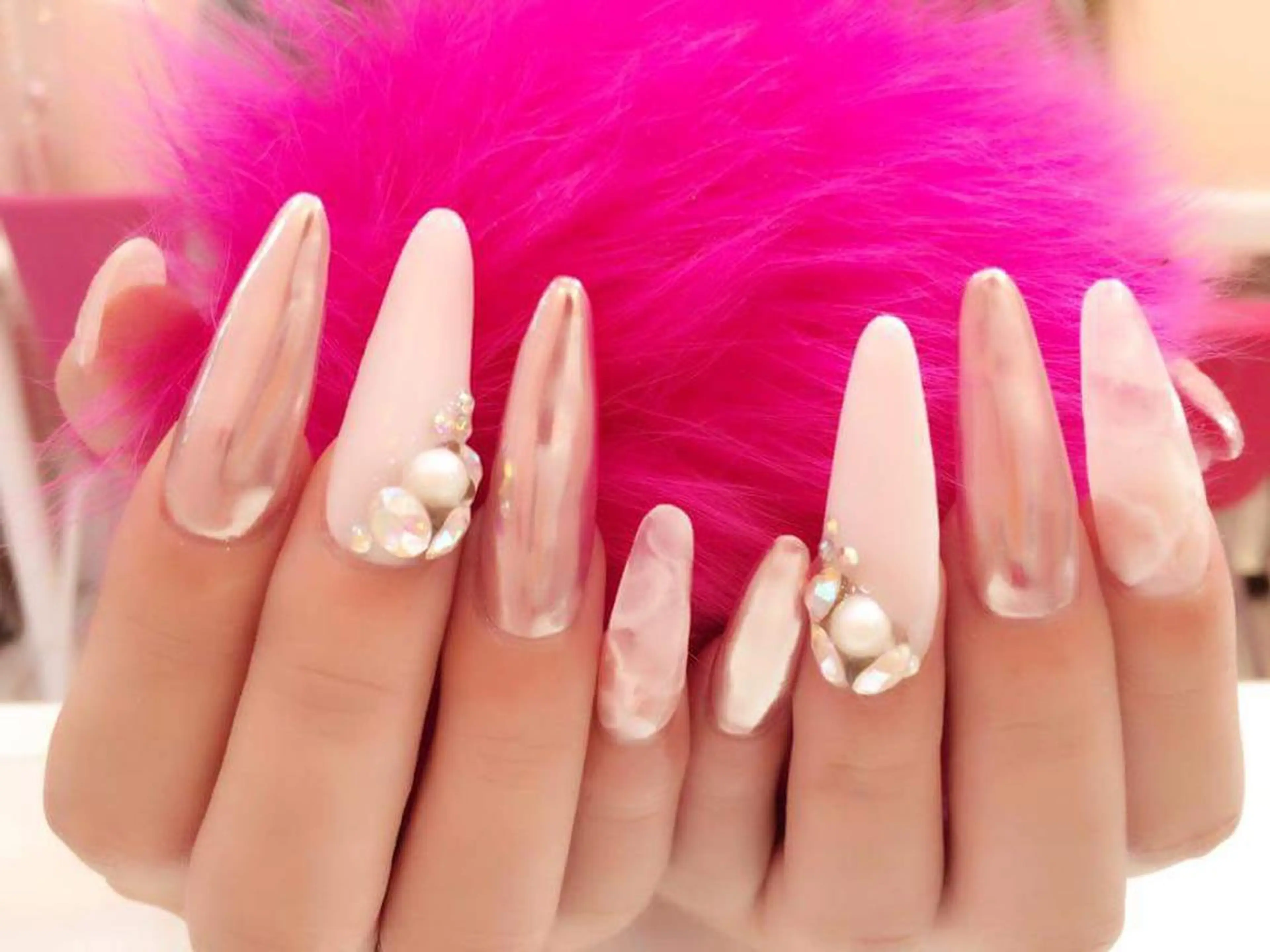 ネイル アートネイル フットネイル 卒業式 ラメ(グリッター) ミラーネイル NAILSGOGO shibuyaのネイルデザイン