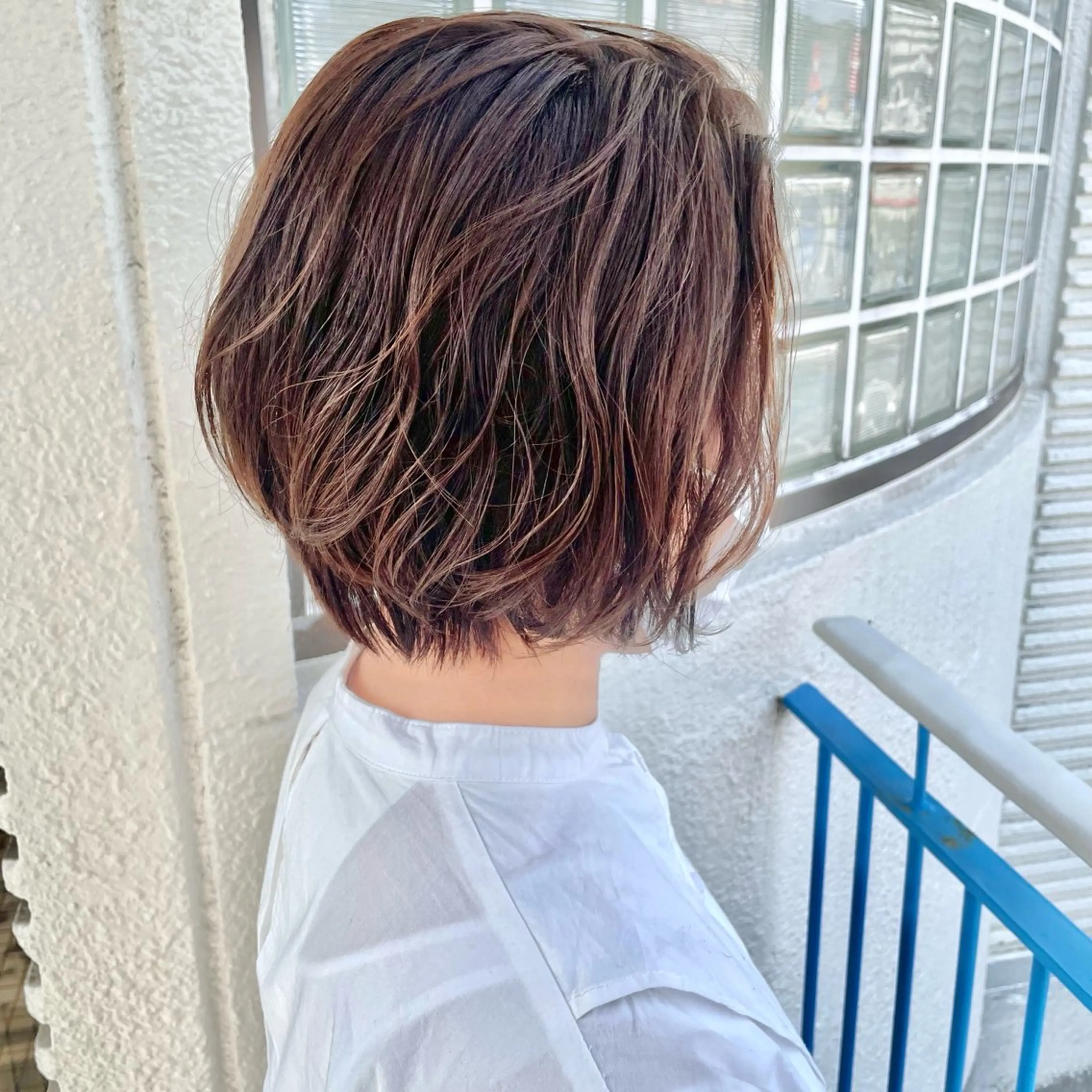 ミディアム カラー パーマ ミディアムパーマ カット ヘアカラー パーマ YUKO/ 似合わせ韓国風パーマのヘアスタイル