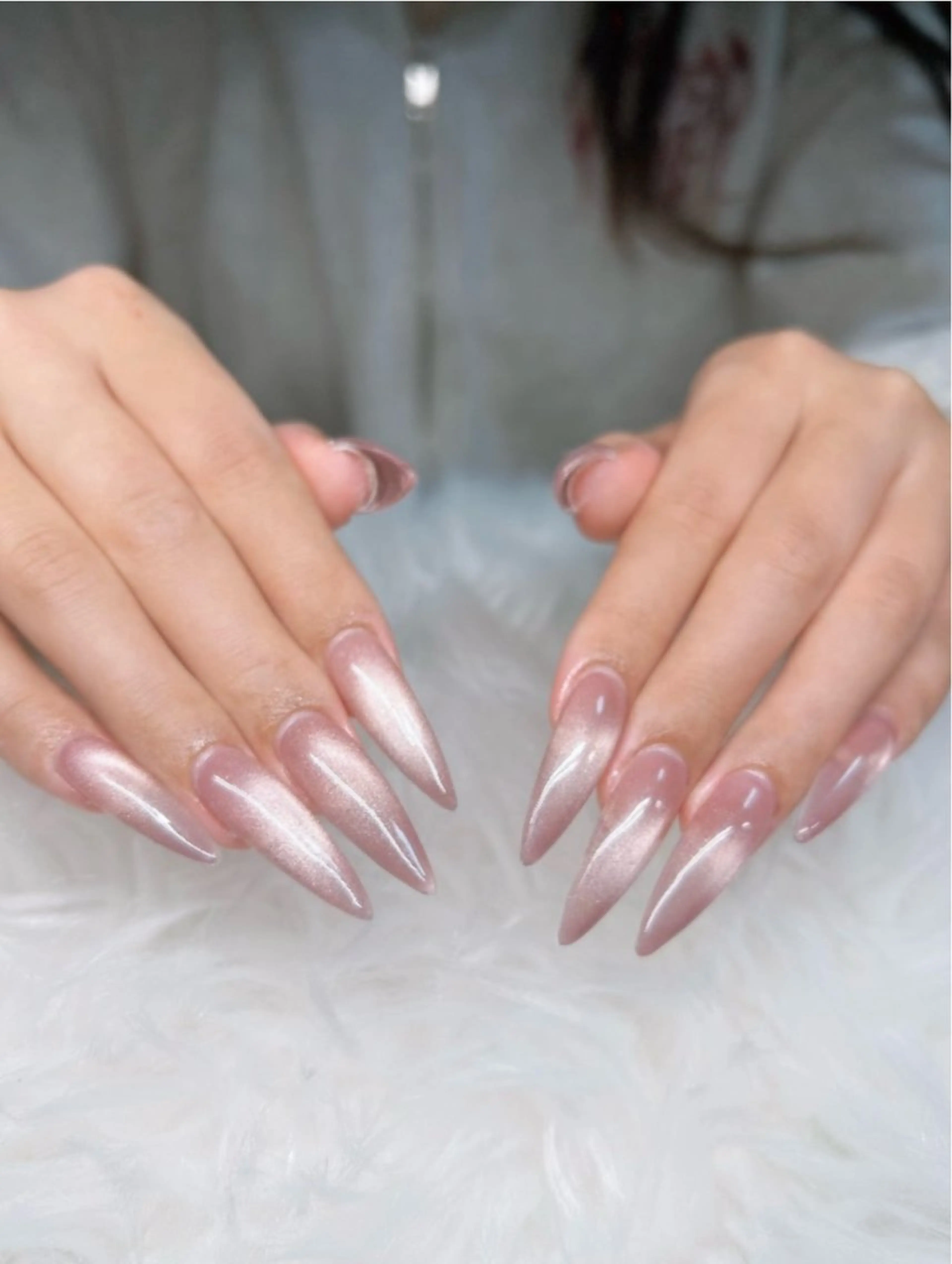 ネイル アートネイル オーロラネイル チークネイル 長さ出し フットネイル ハンドネイル Chan nailsのネイルデザイン