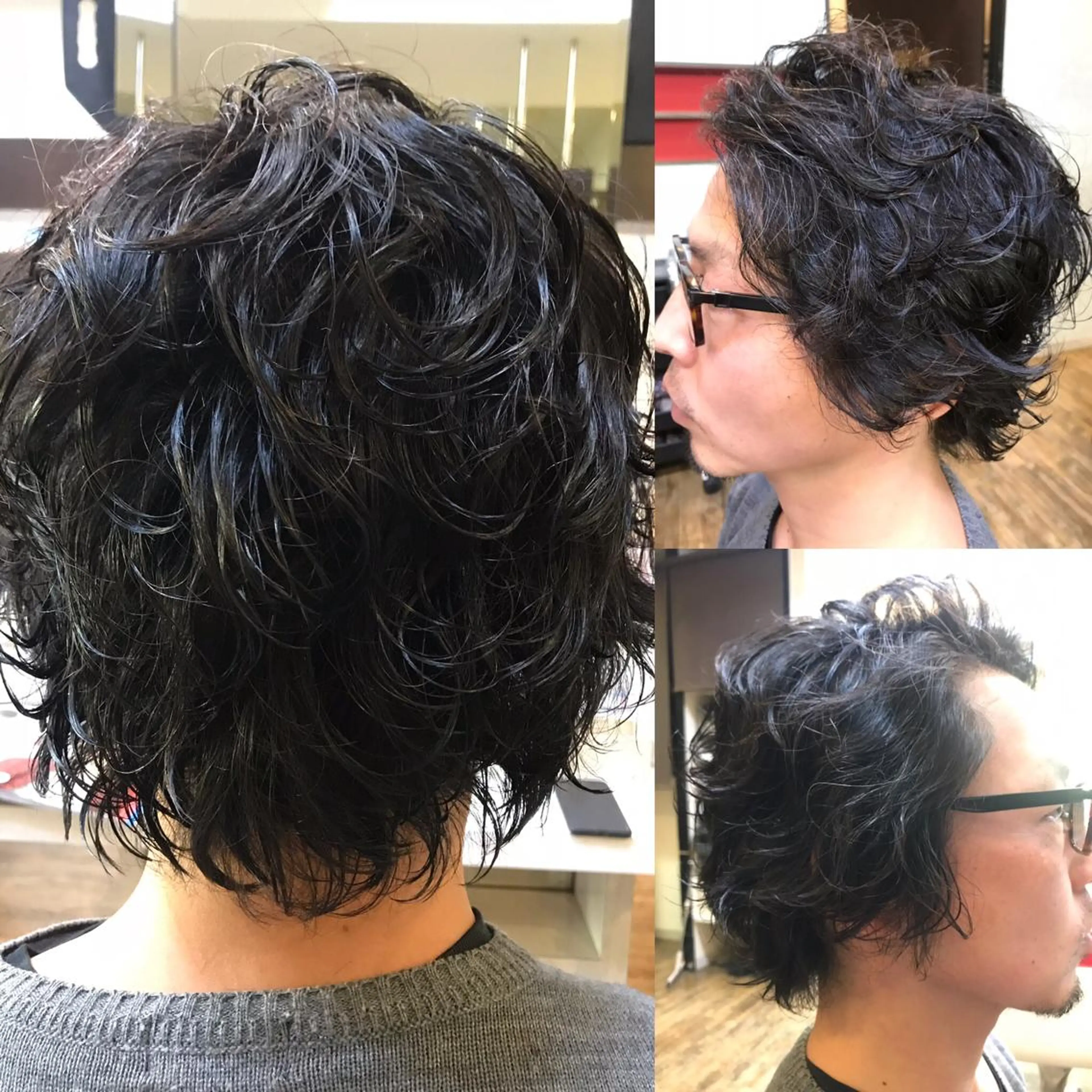 ミディアム メンズ ミディアムパーマ メンズパーマ 赤羽、髪質改善サロン 吉野リョウスケのヘアスタイル