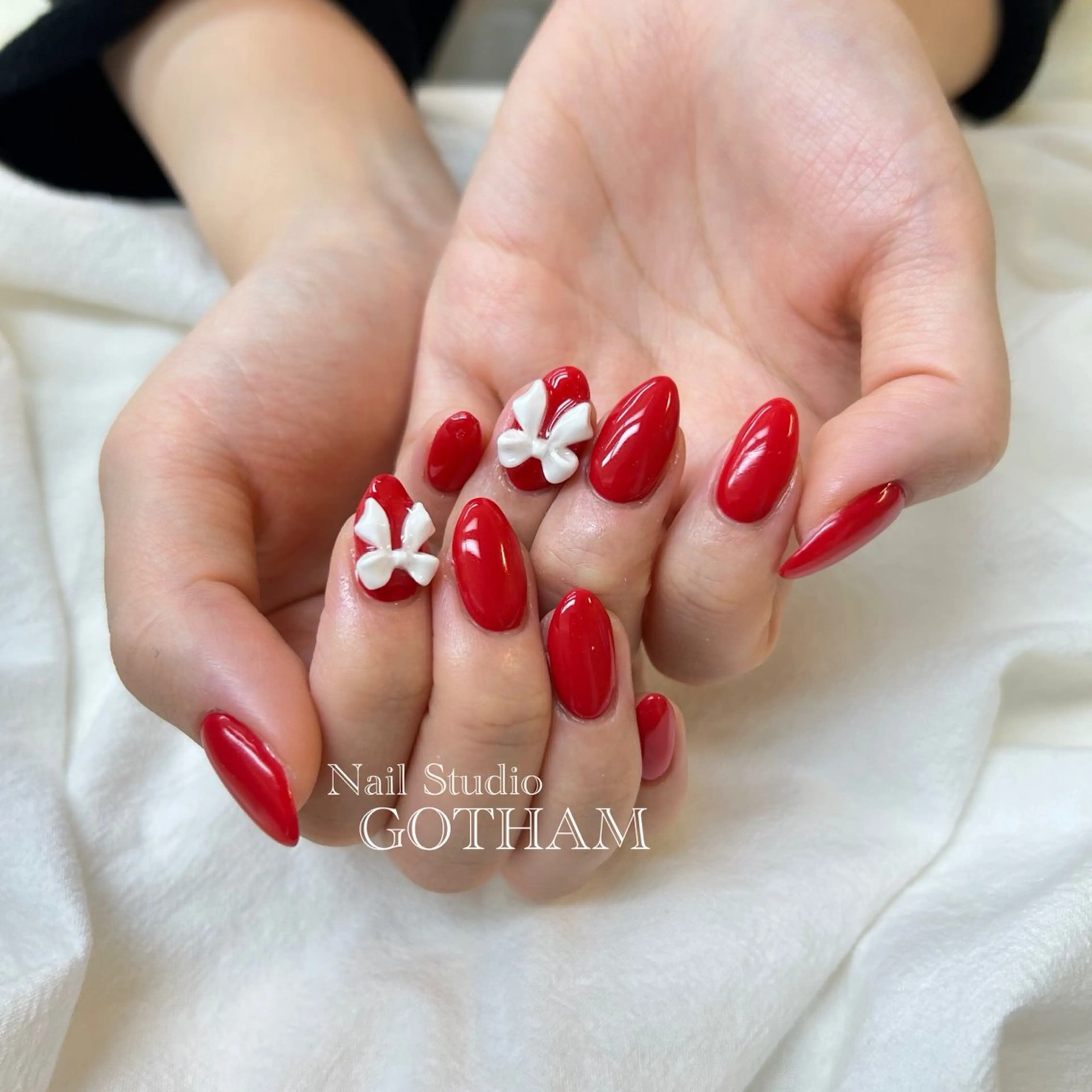 ネイル リボン Nail Studio GOTHAM所属・高円寺駅からすぐ🌈 ネイルGOTHAMのネイルデザイン