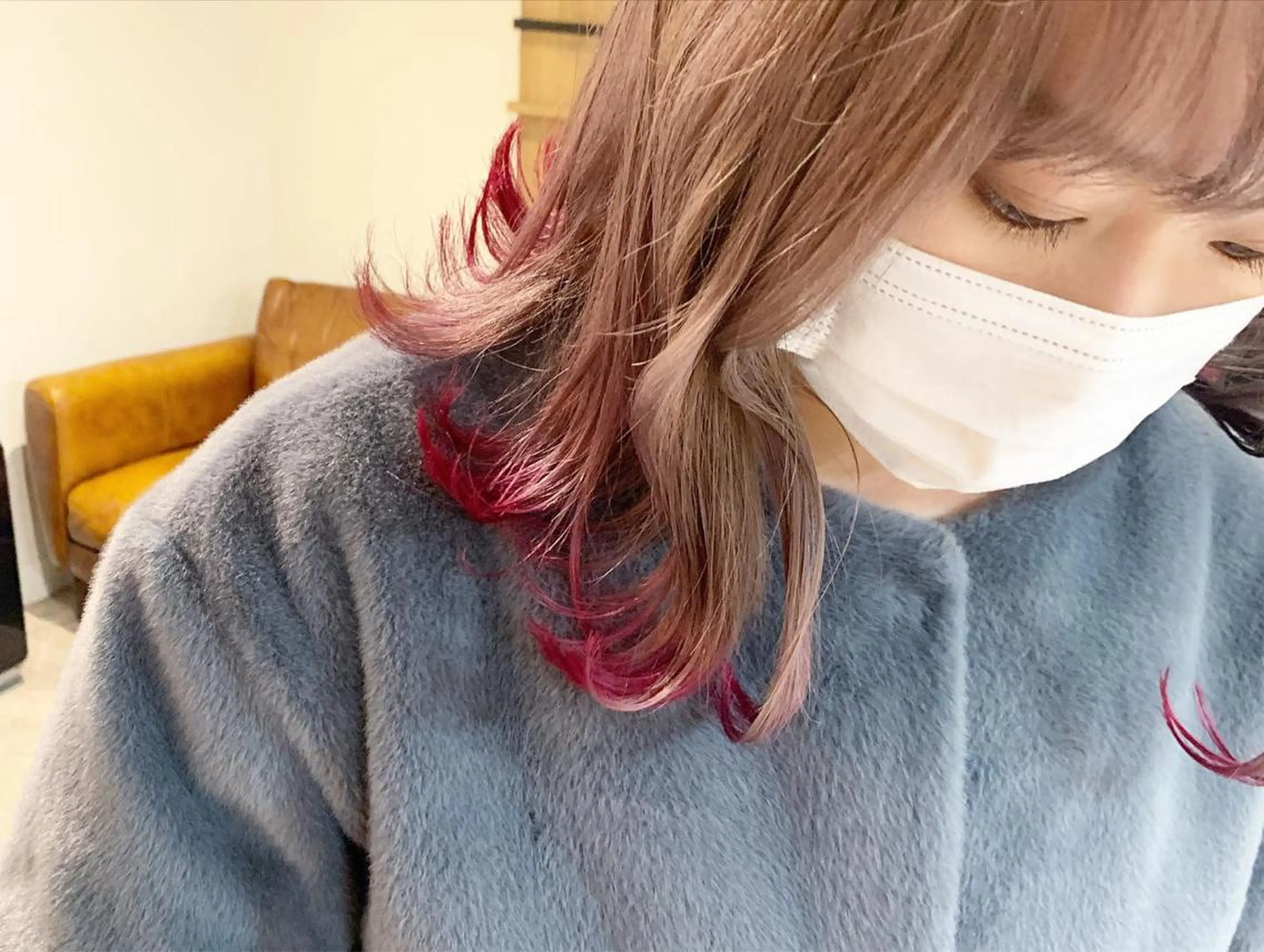 ミディアム カラー ヘアカラー トリートメント HARE 川崎晴佳のヘアスタイル