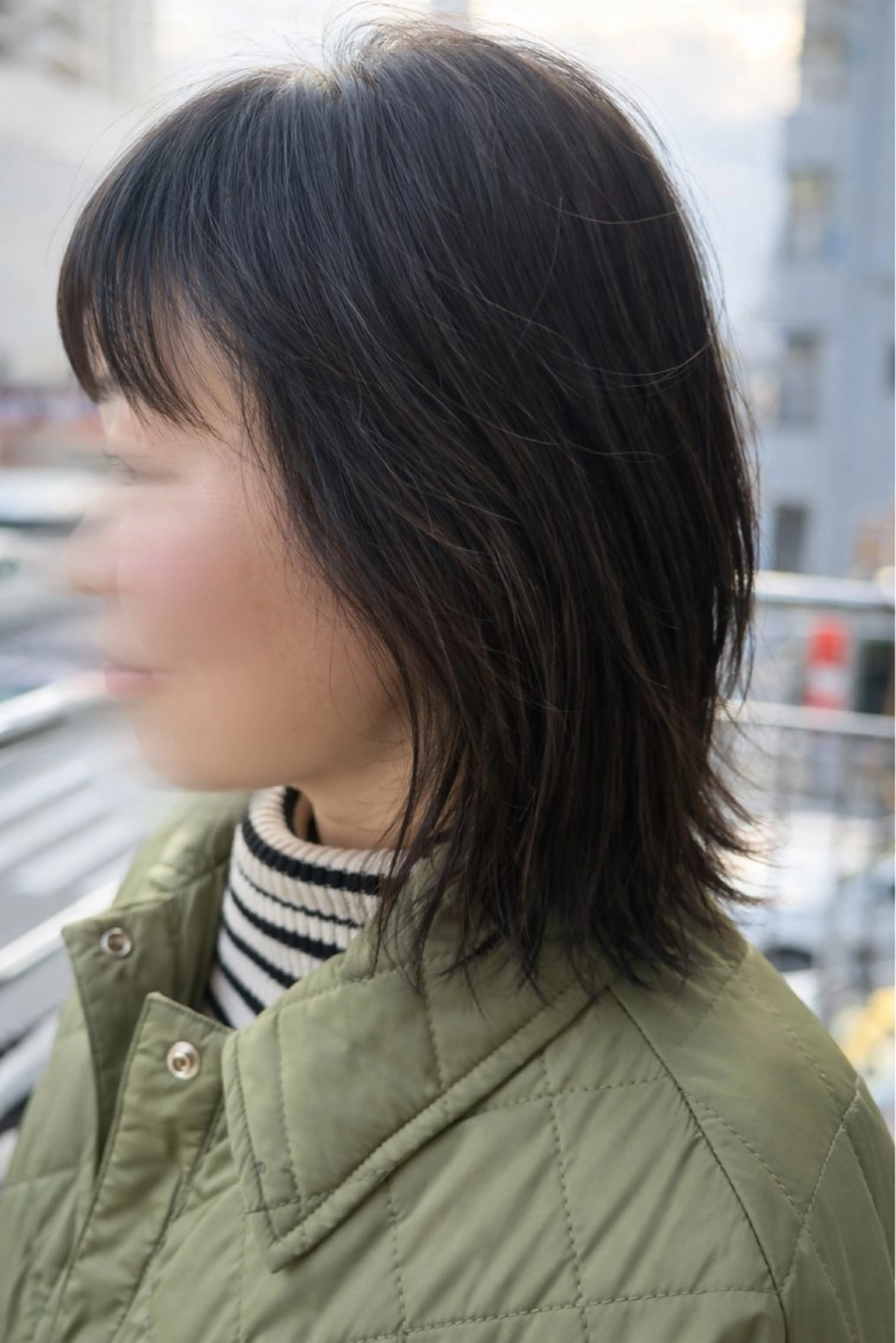 ミディアム カット ヘアカラー 堀岡 さやかのヘアスタイル