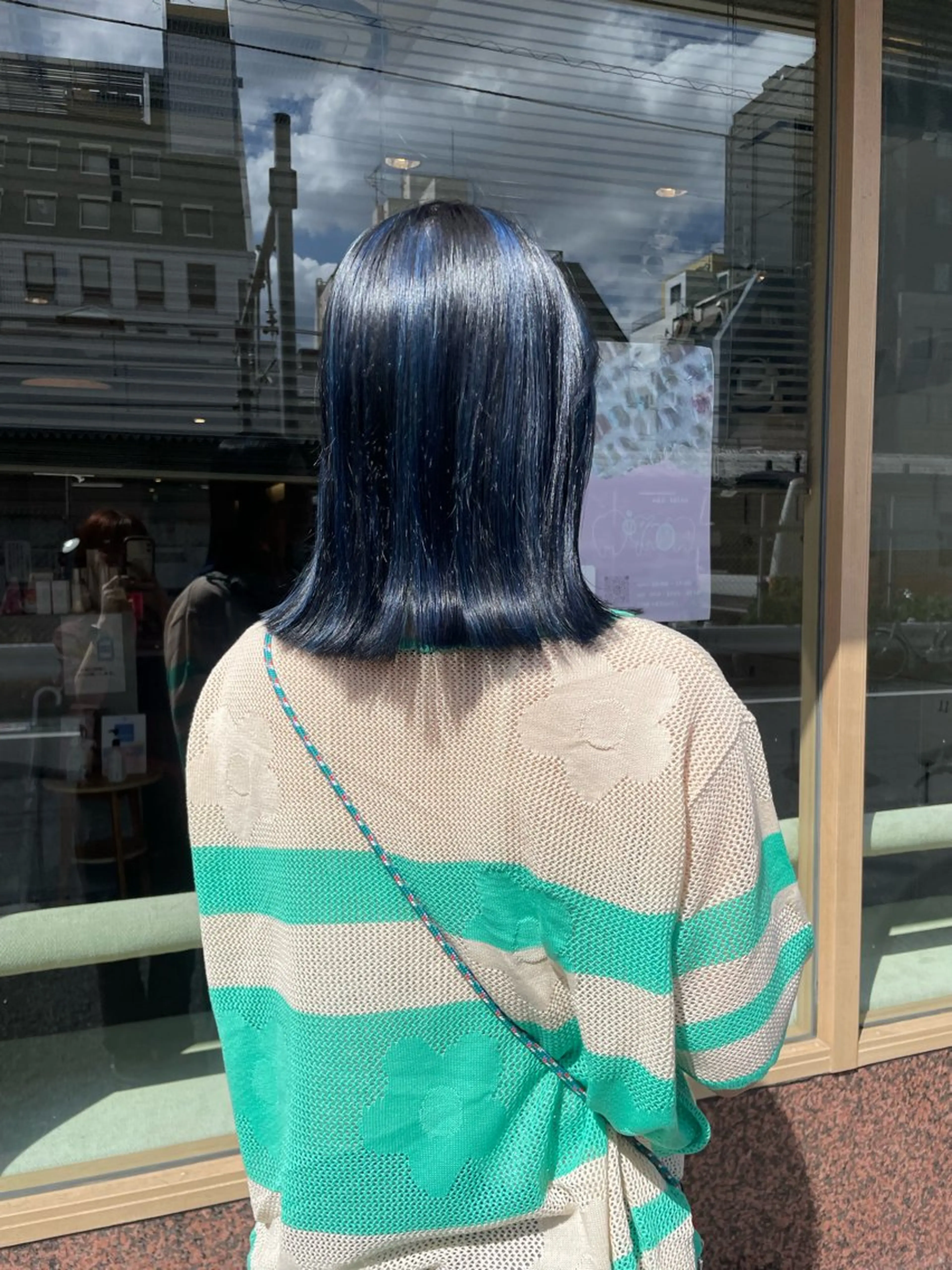 ミディアム カラー ブルーカラー ハイライトカラー オレンジ ハイライト ヘアカラー 髪質改善/Bloss om🌷高橋沙衣のヘアスタイル